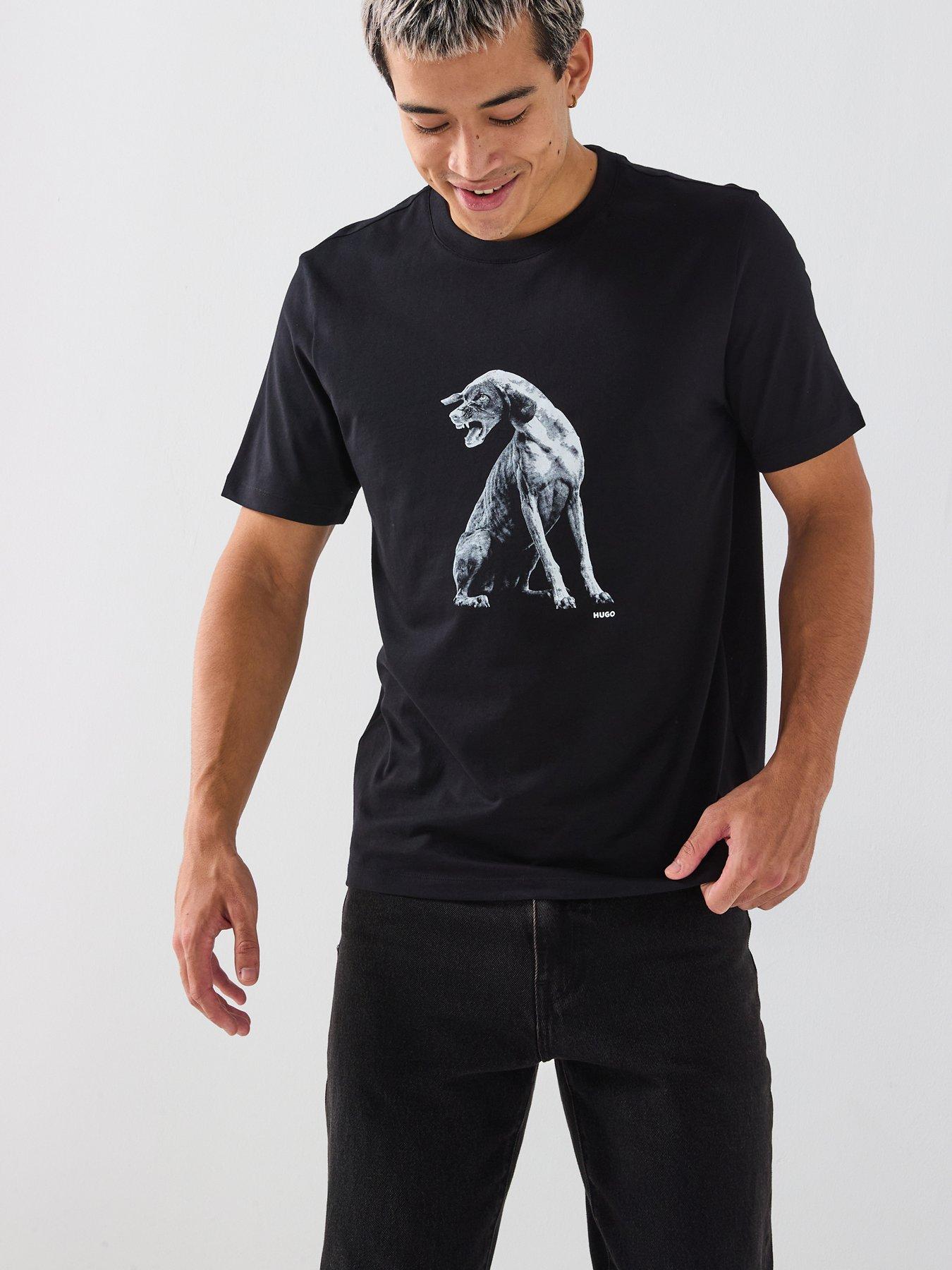 Image 1 of 6 of HUGO Didug Regular Fit T-Shirt - Black