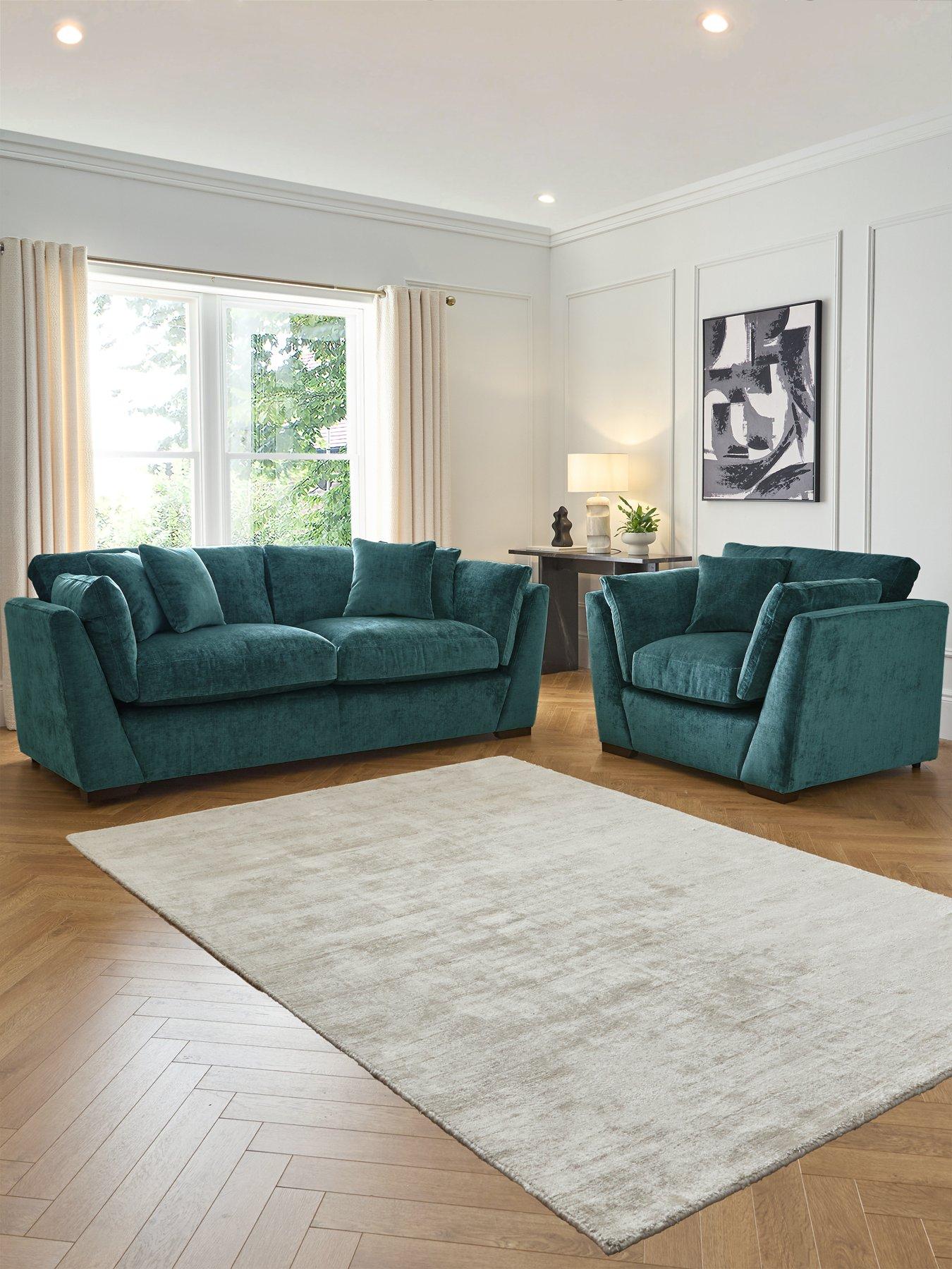 Very Home Lansa 3 Seater Fabric Sofa + Armchair Set (Buy  &  SAVE!) - Made to Order in the UK