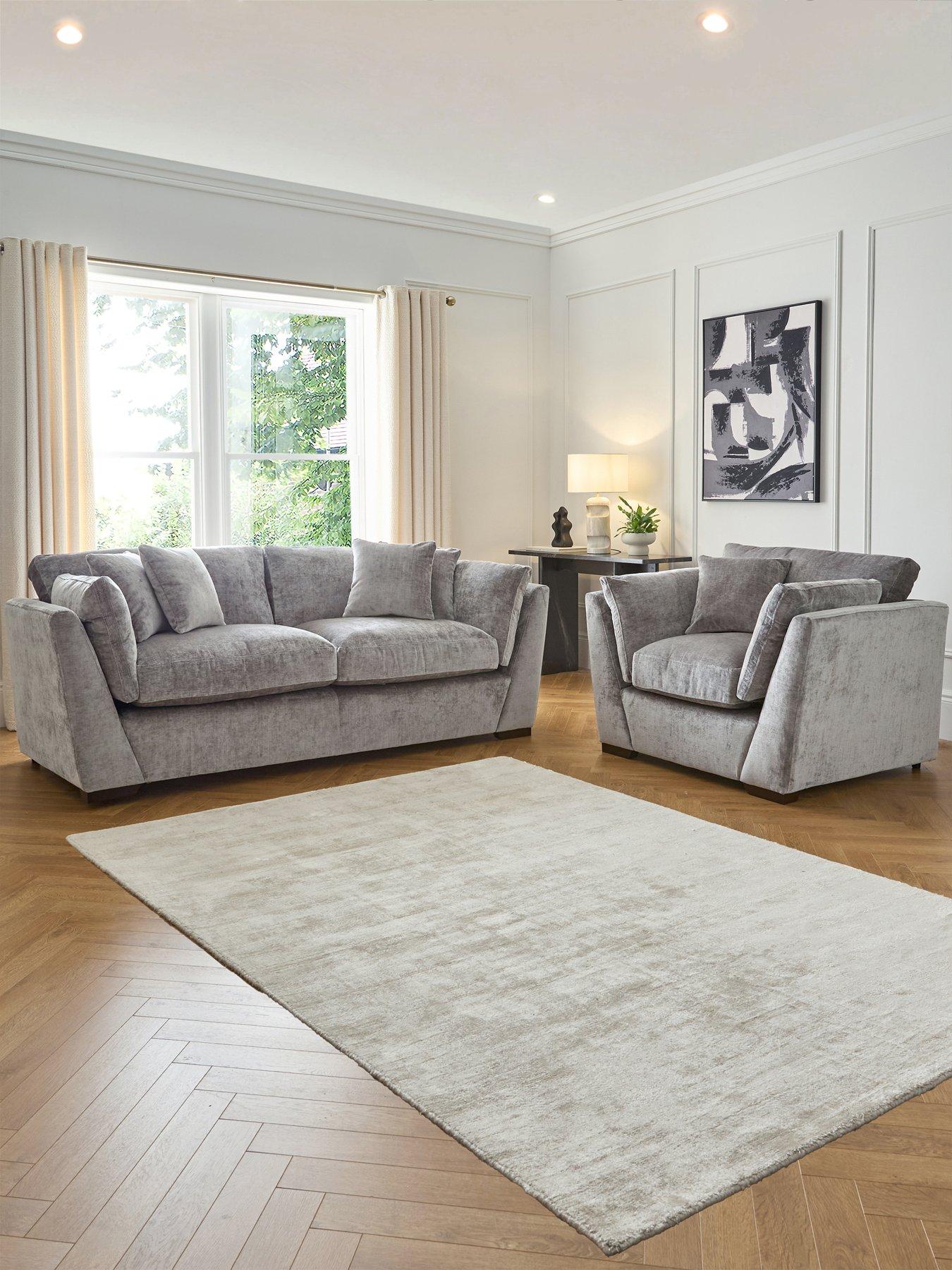 undefined Lansa 3 Seater Fabric Sofa + Chair - Made to Order in the UK