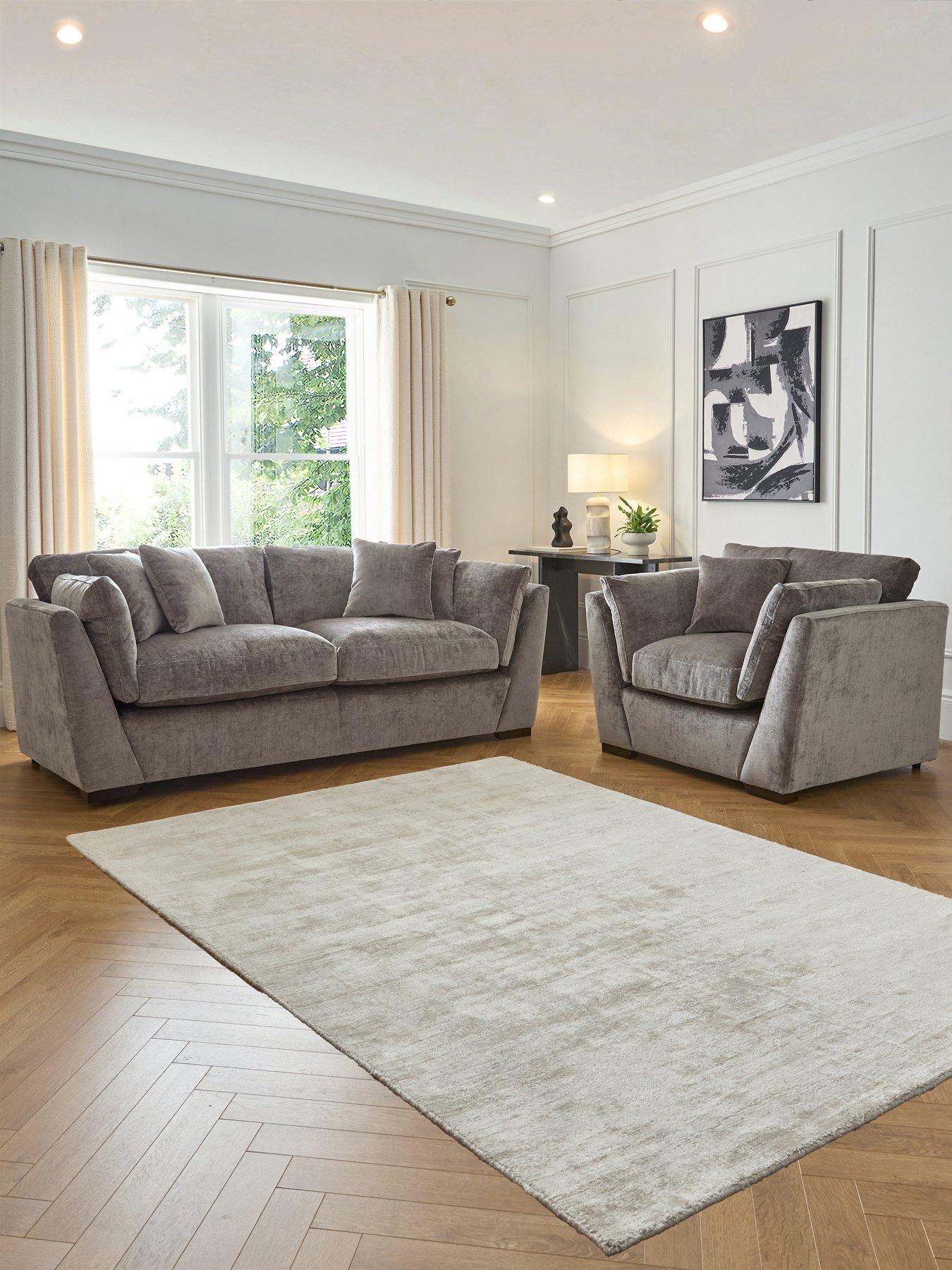 undefined Lansa 3 Seater Fabric Sofa + Chair - Made to Order in the UK