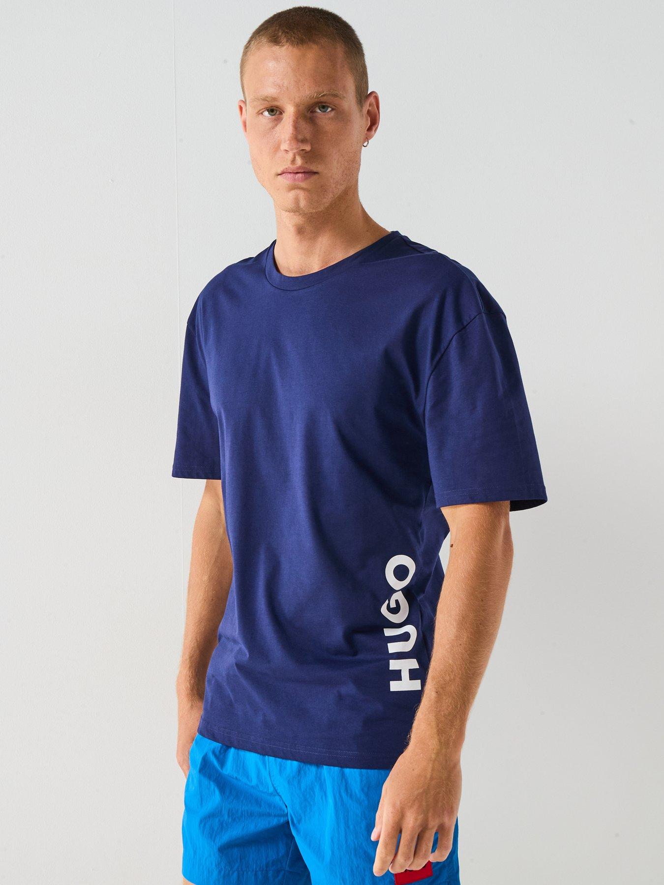 undefined Relaxed Fit Crew Neck Swim T-Shirt - Navy