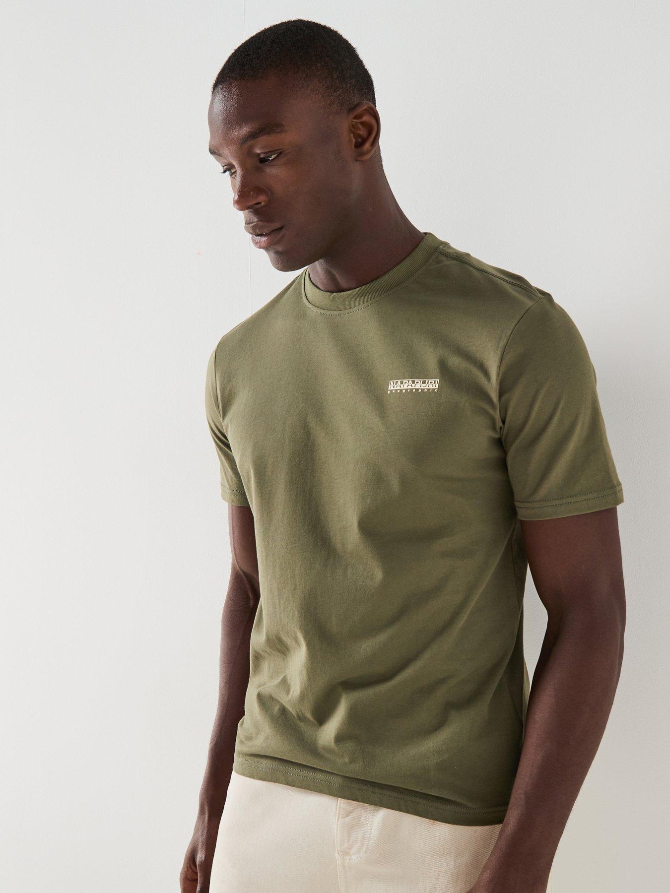 NAPAPIJRI Men's Small Box Logo T-Shirt - Green