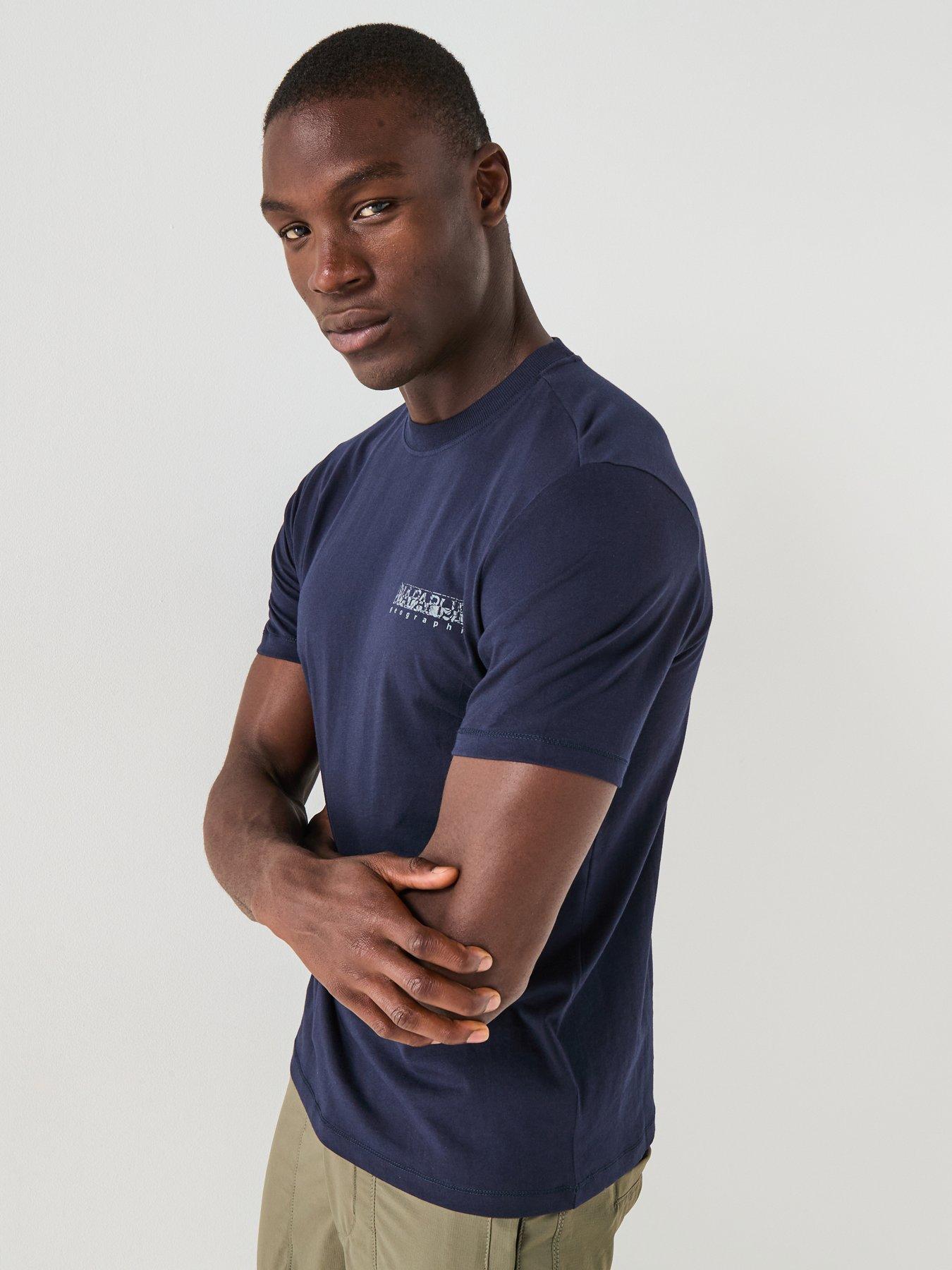 NAPAPIJRI Men's Logo Turrache T-Shirt - Blue