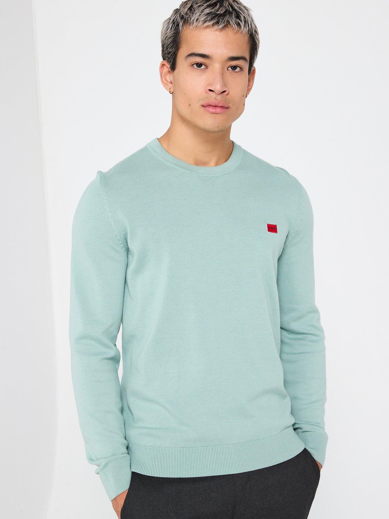 HUGO San Cassius-C1 Relaxed Fit Knitted Jumper - Green