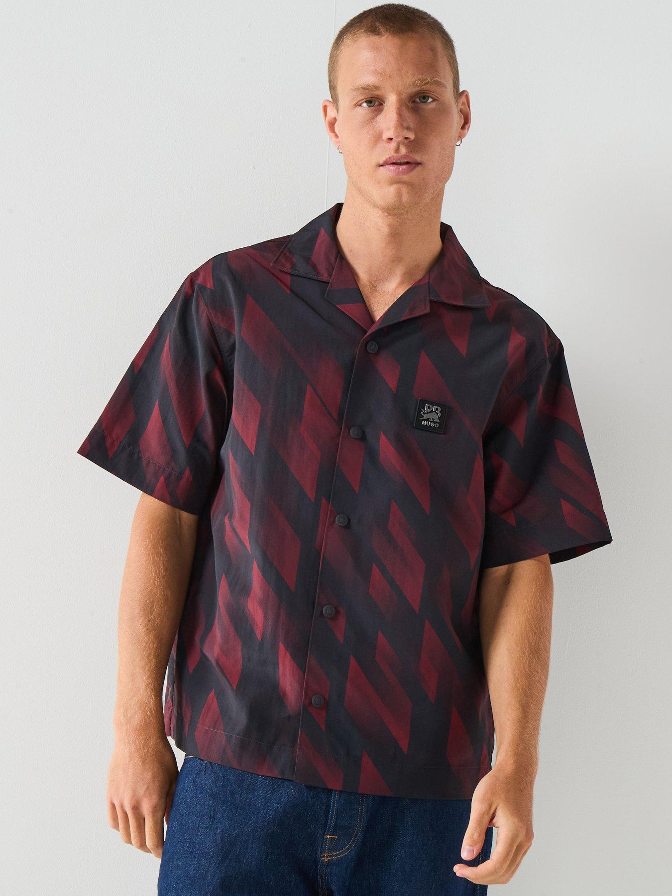 undefined Espino Red Bull Oversized Jaquard Print Shirt - Dark Brown