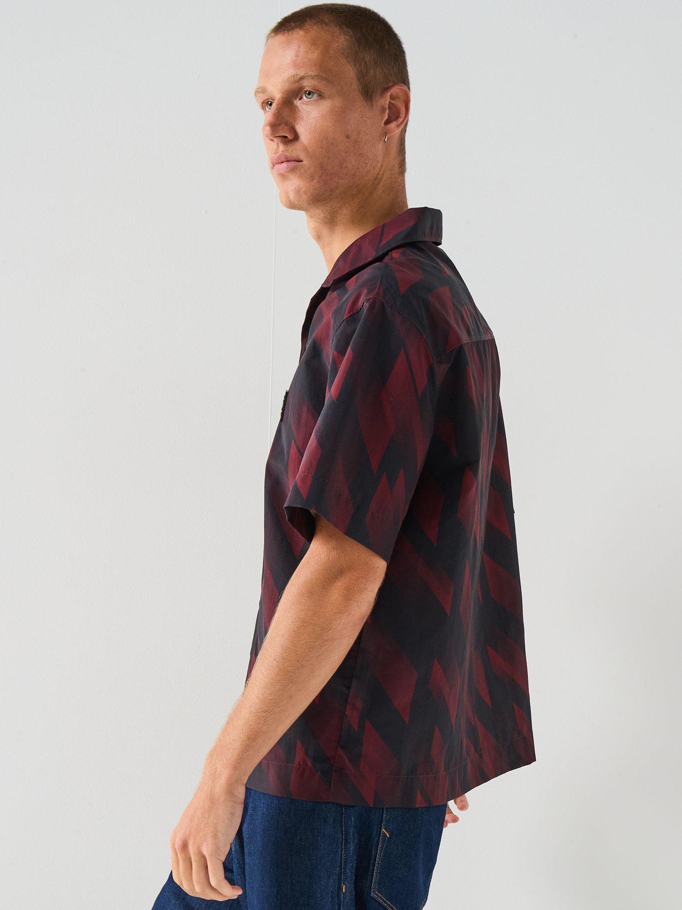Image 6 of 6 of HUGO Espino Red Bull Oversized Jaquard Print Shirt - Dark Brown