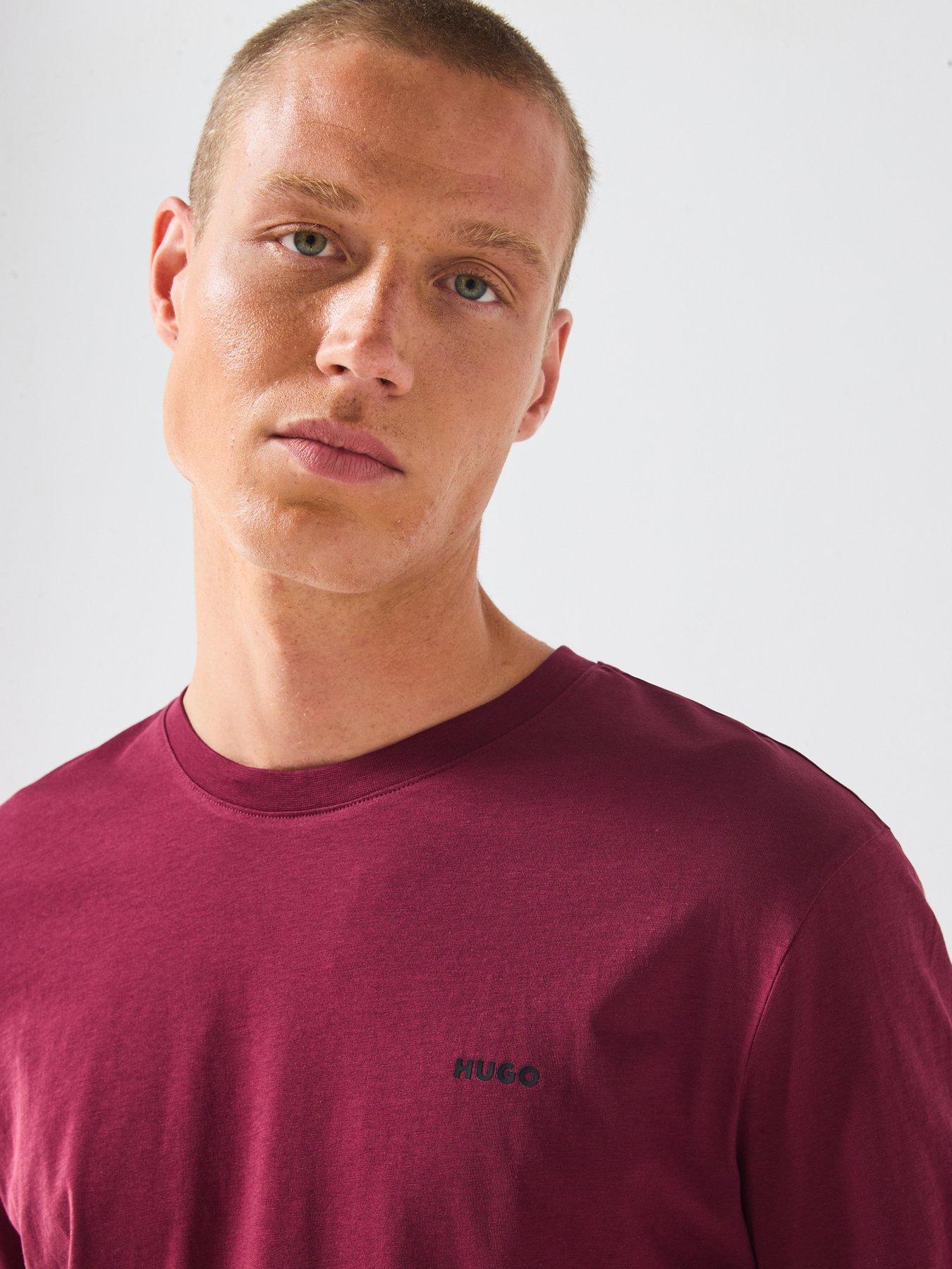 Image 4 of 6 of HUGO Dero222 Regular Fit T-Shirt - Dark Red