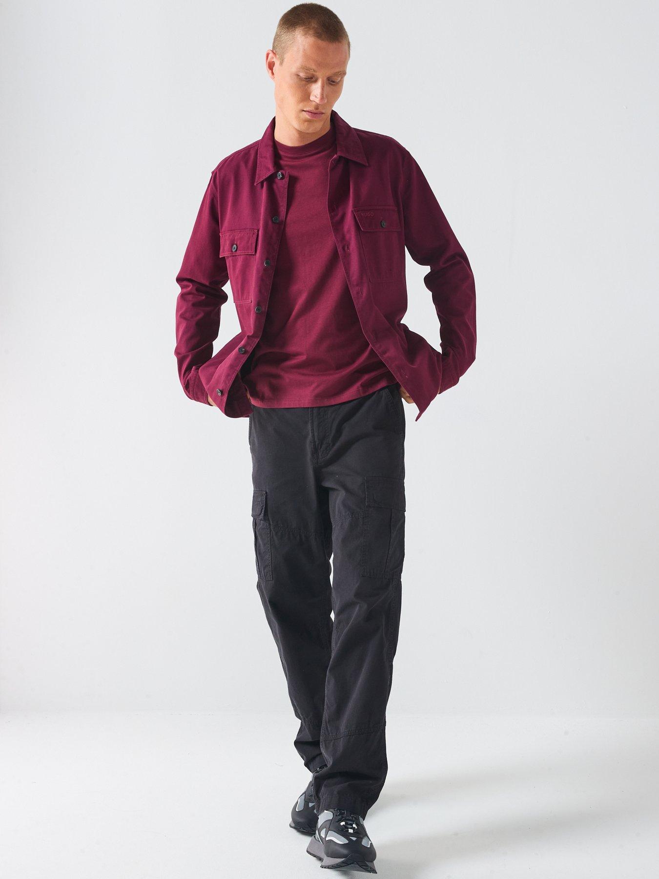 Image 5 of 6 of HUGO Dero222 Regular Fit T-Shirt - Dark Red