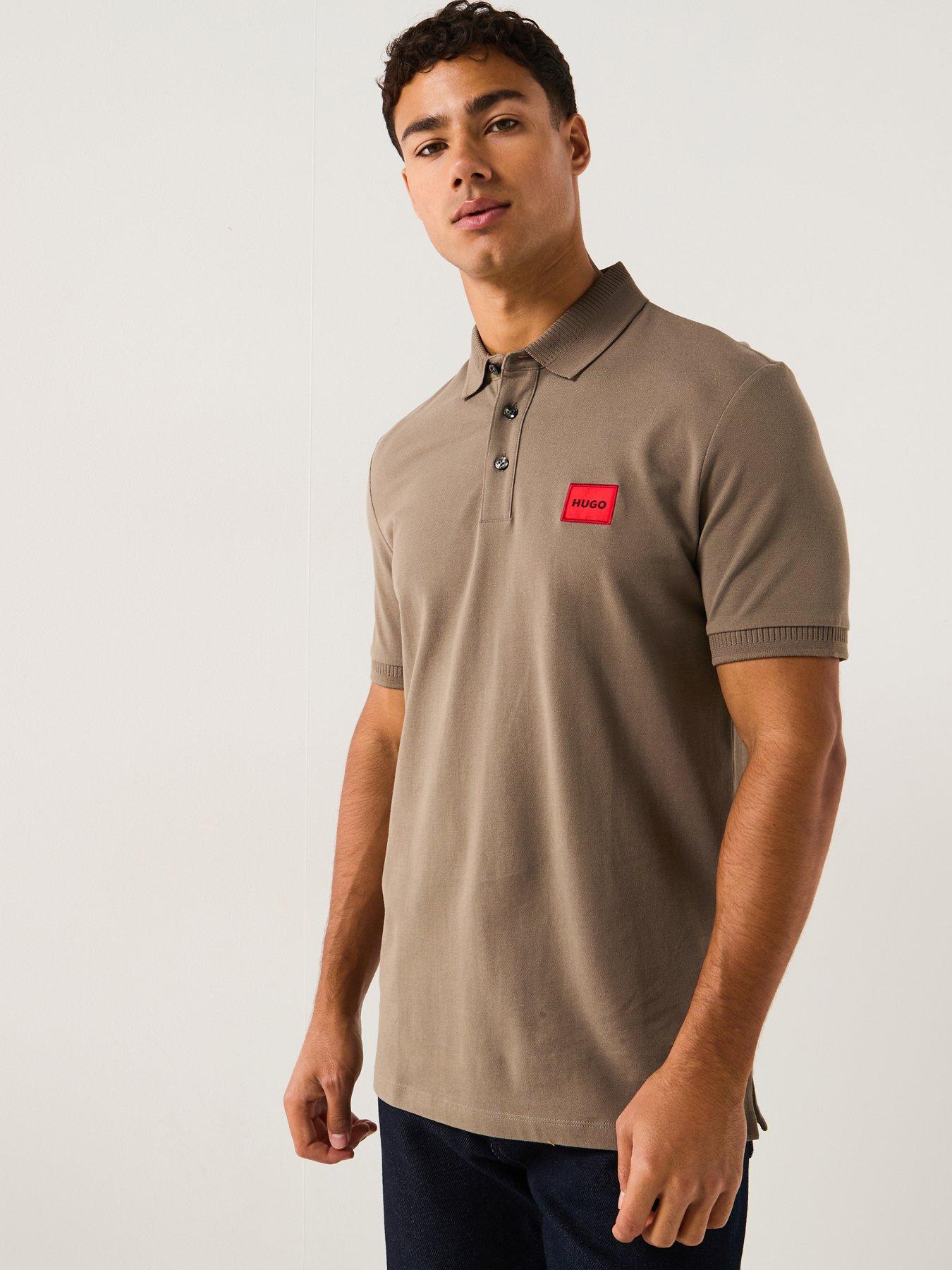 undefined Dereso222 Slim Fit Box Logo Polo Shirt - Grey