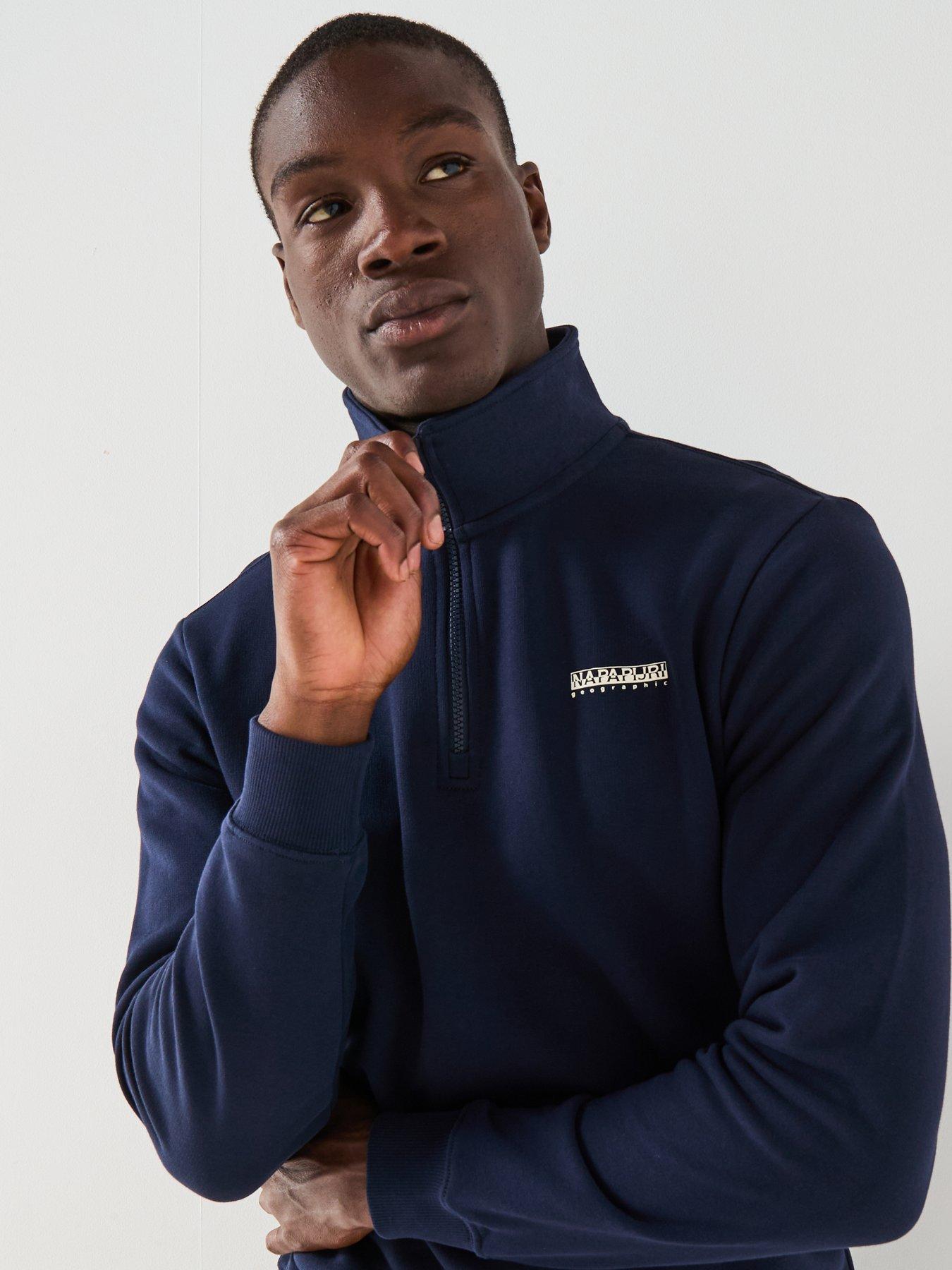 Image 4 of 6 of NAPAPIJRI Men's Small Box Logo Sweatshirt - Blue