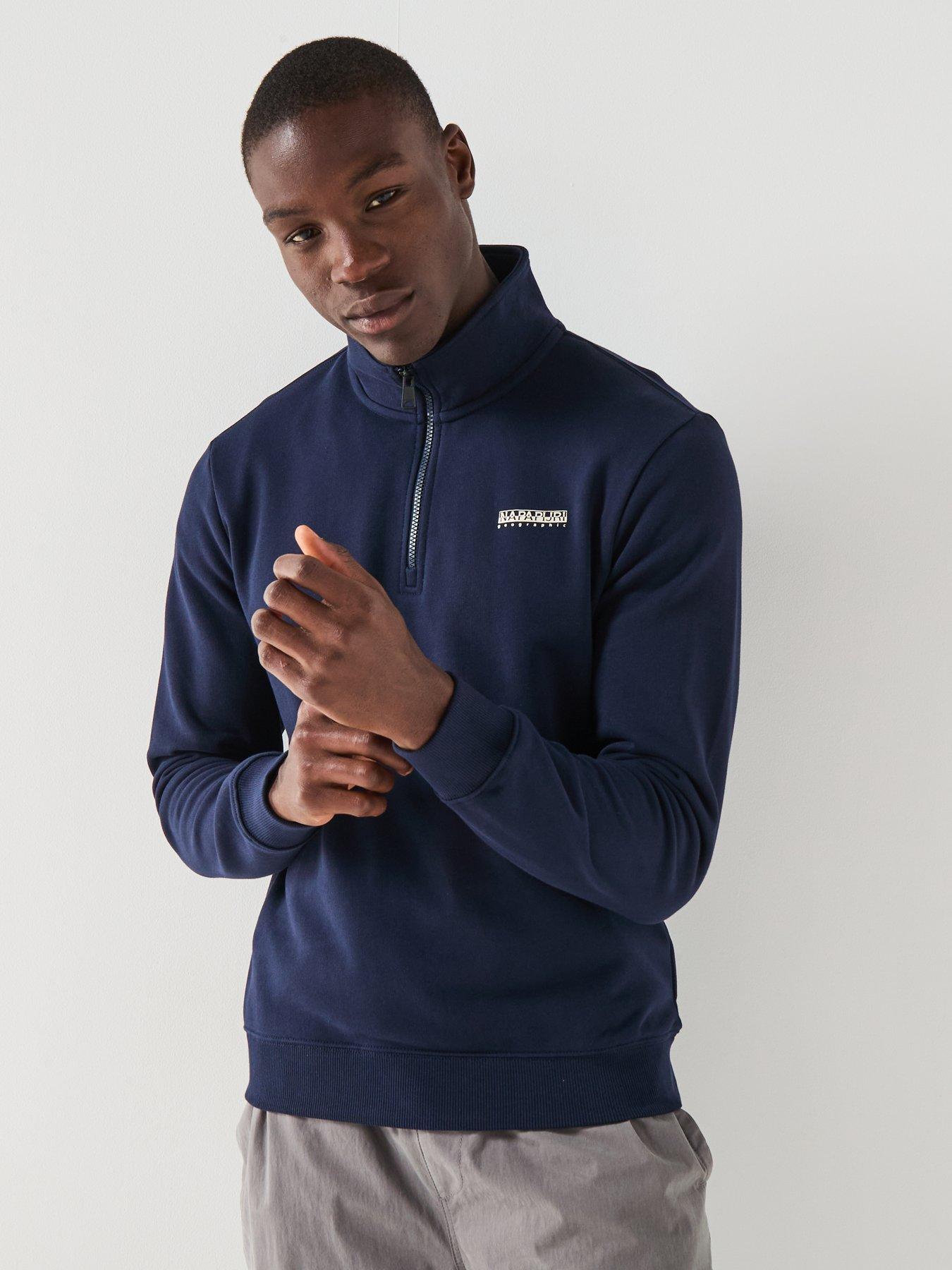 Image 5 of 6 of NAPAPIJRI Men's Small Box Logo Sweatshirt - Blue