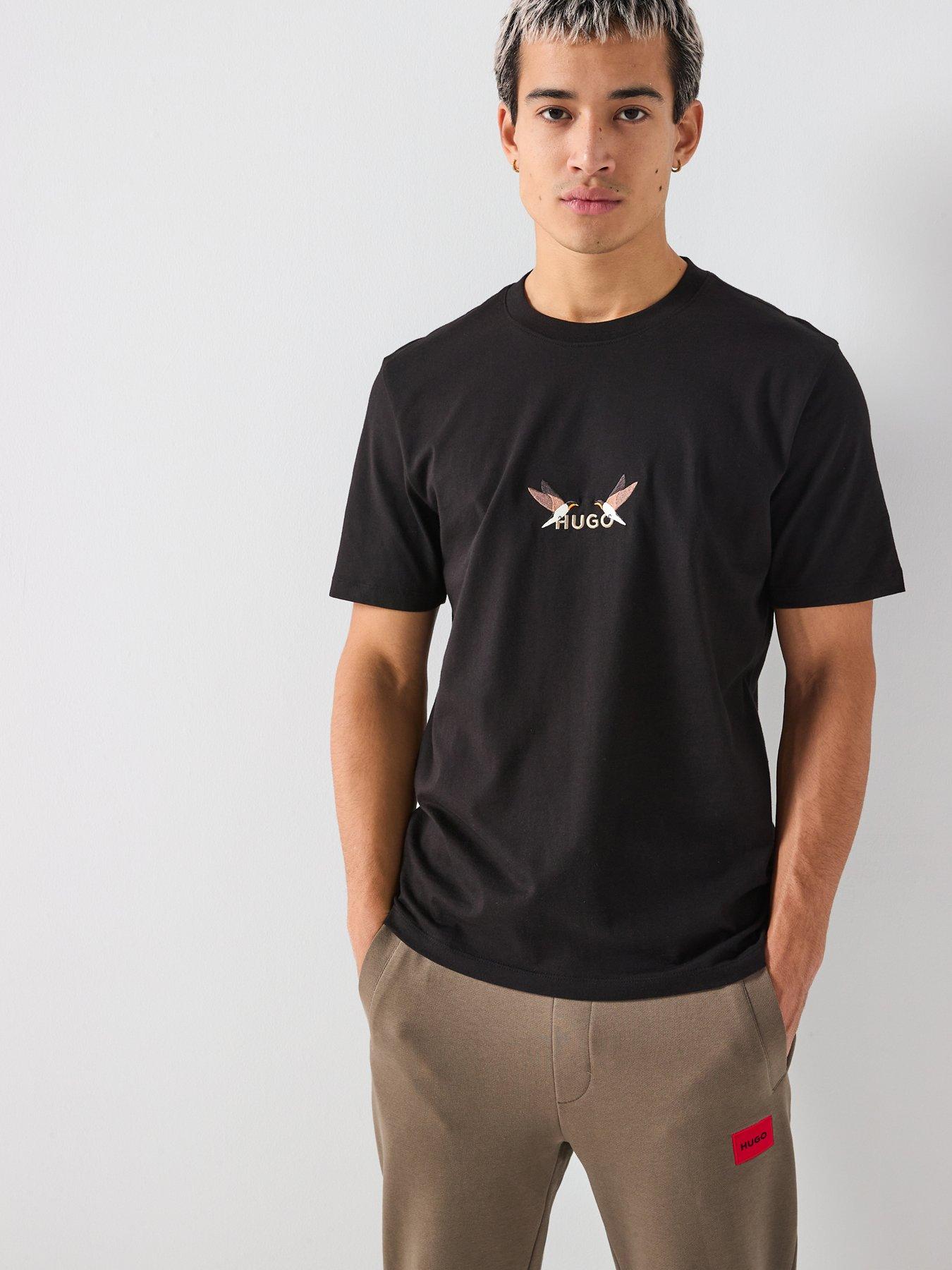 HUGO Dugolini Regular Fit T-Shirt Embroidered - Black
