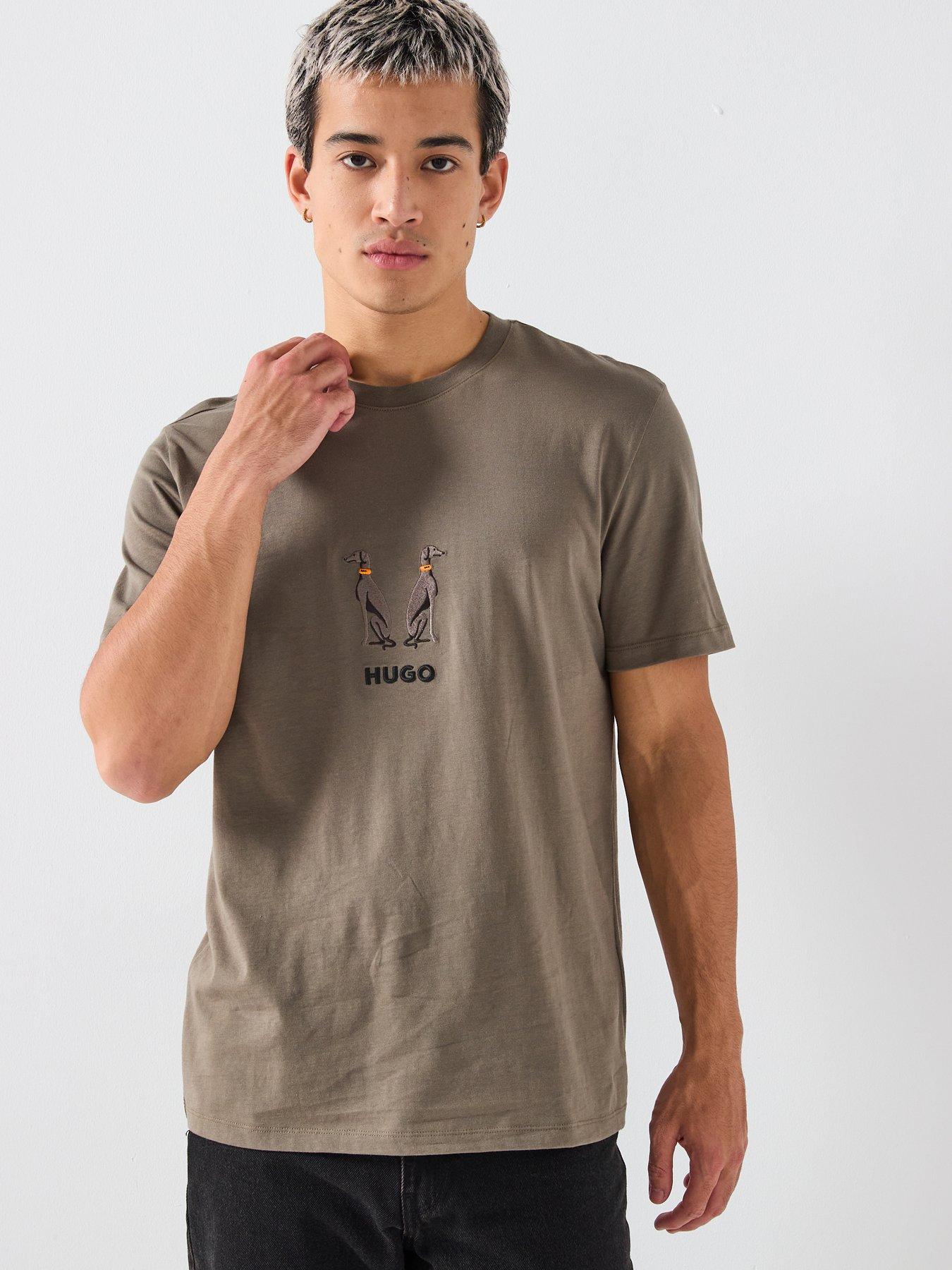 HUGO Dugolini Regular Fit T-Shirt - Grey