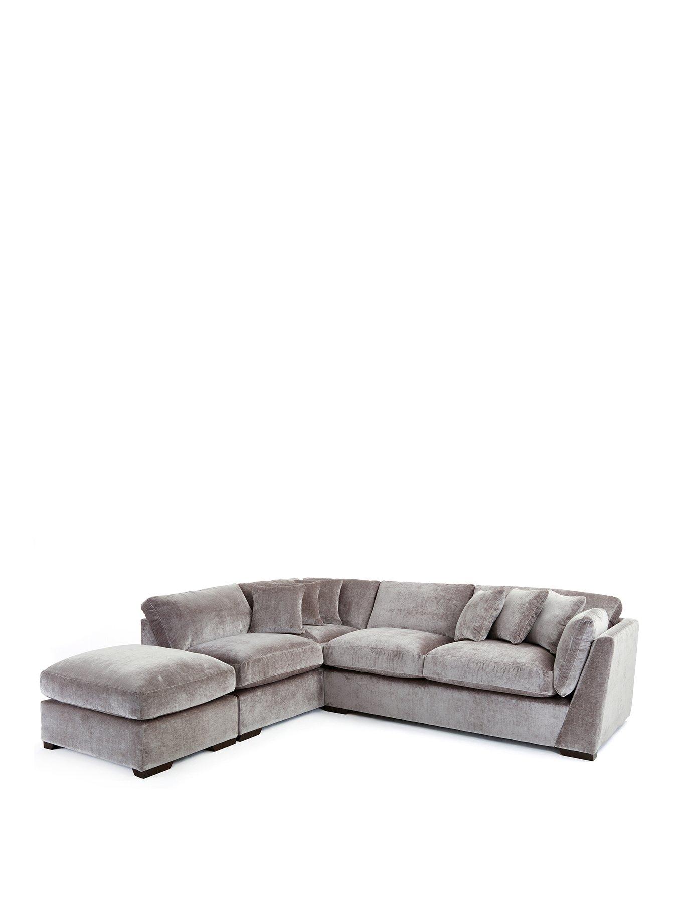 Image 2 of 7 of Very Home Lansa Left Hand Fabric Corner Chaise Sofa&nbsp;with Footstool&nbsp;- Made to Order in the UK