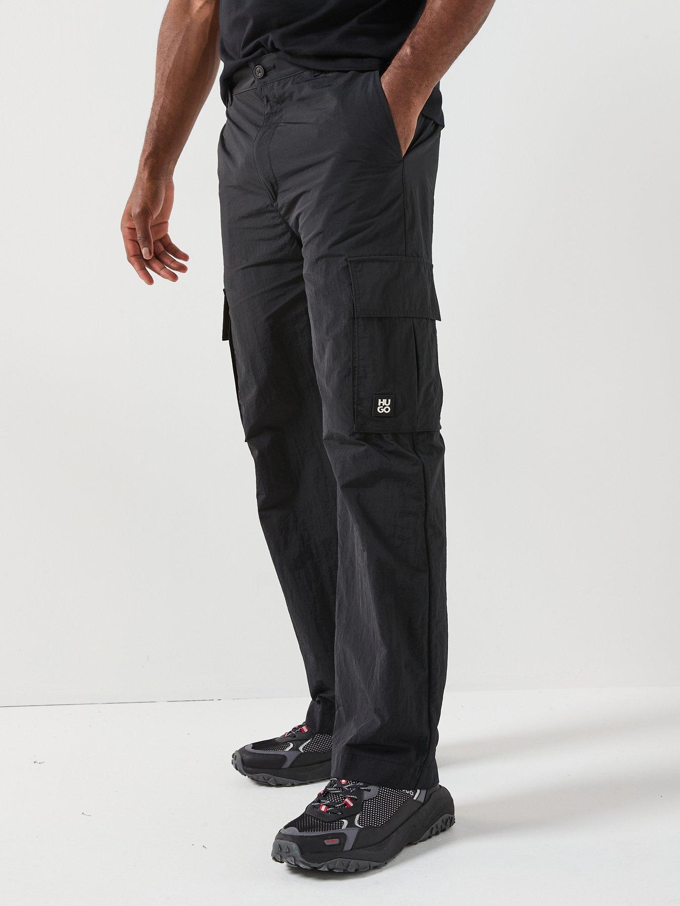 HUGO Hugo Greco253 Straight Fit Stacked Logo Trousers - Black