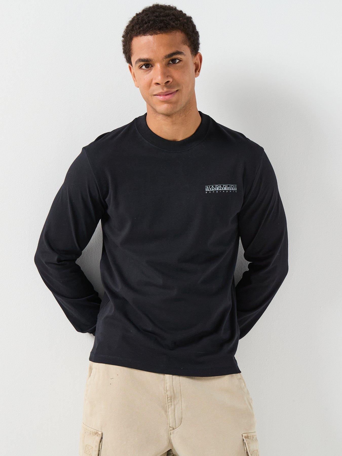 Image 2 of 6 of NAPAPIJRI Men's Back Graphic Long Sleeve T-Shirt - Black