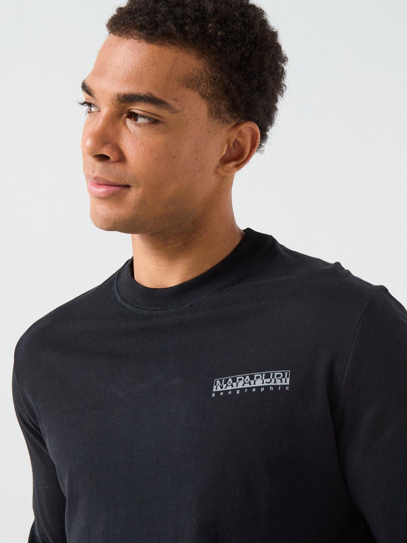 Image 5 of 6 of NAPAPIJRI Men's Back Graphic Long Sleeve T-Shirt - Black
