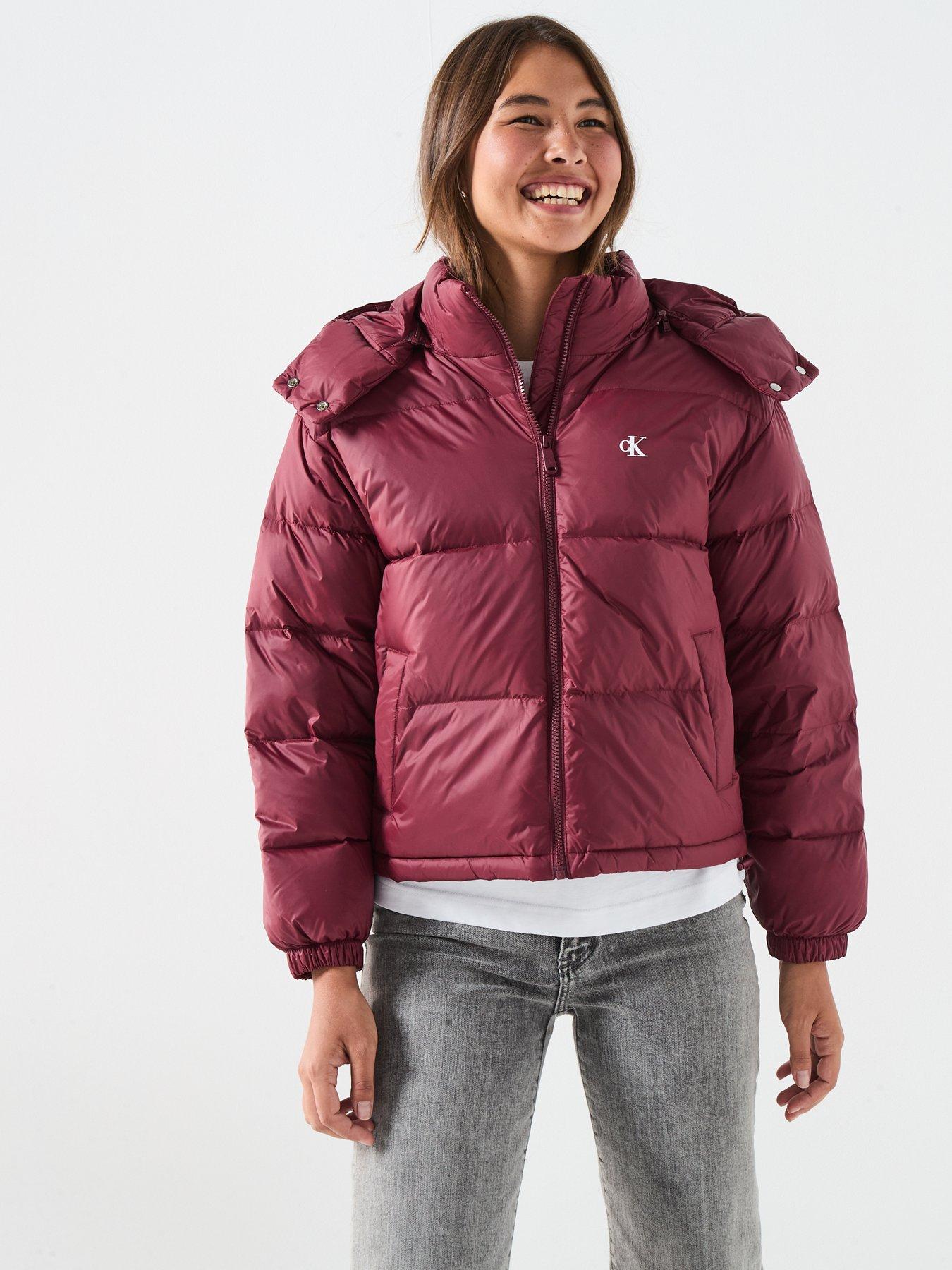 Calvin Klein Jeans Essential Midweight Puffer Coat, Red, Size Xxl, Women