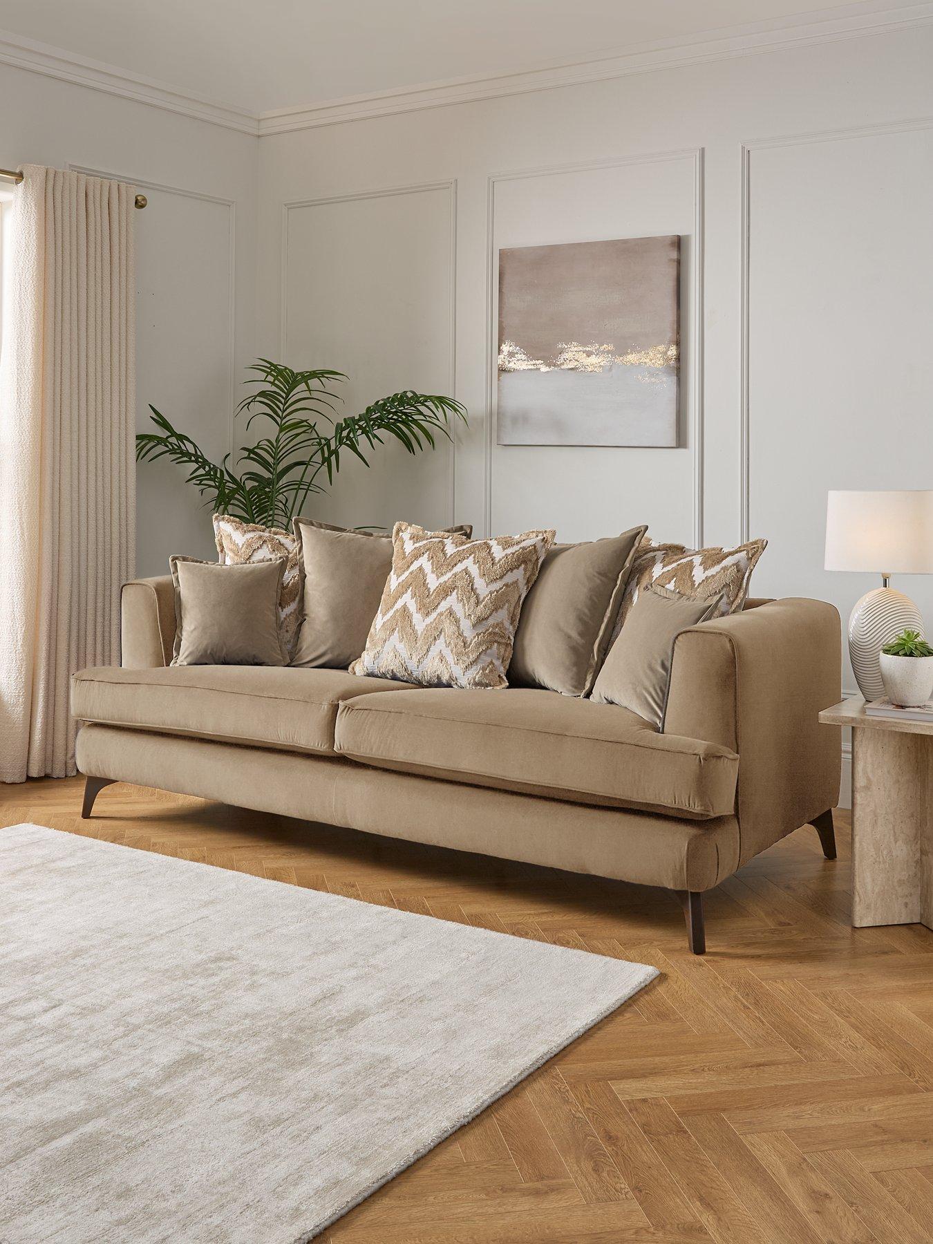 The Very Collection: Mayfair 4 Seater Scatter Back Fabric Sofa - Made to Order in the UK - FSC&reg; Certified