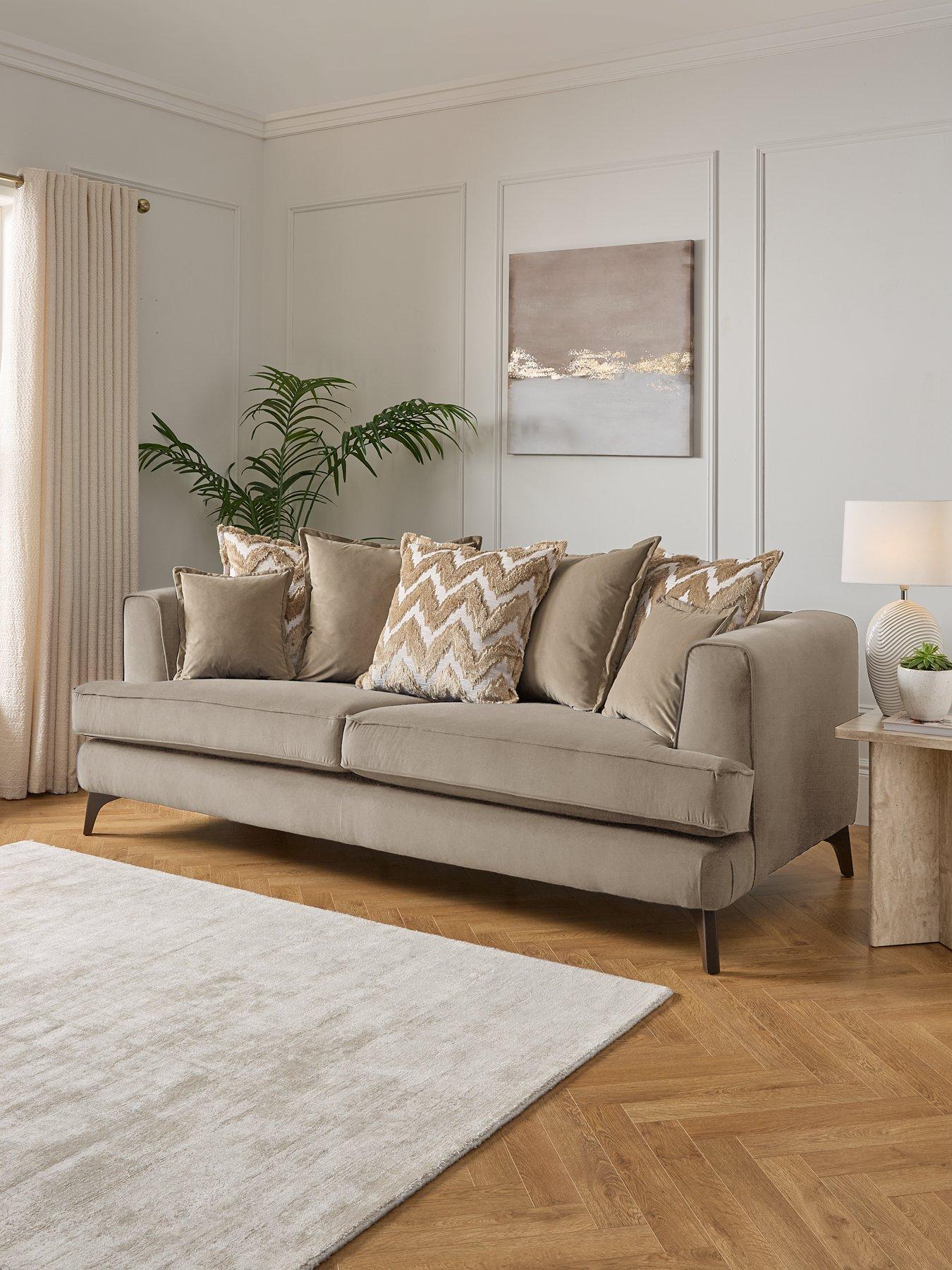 undefined Mayfair 4 Seater Scatter Back Fabric Sofa - Made to Order in the UK