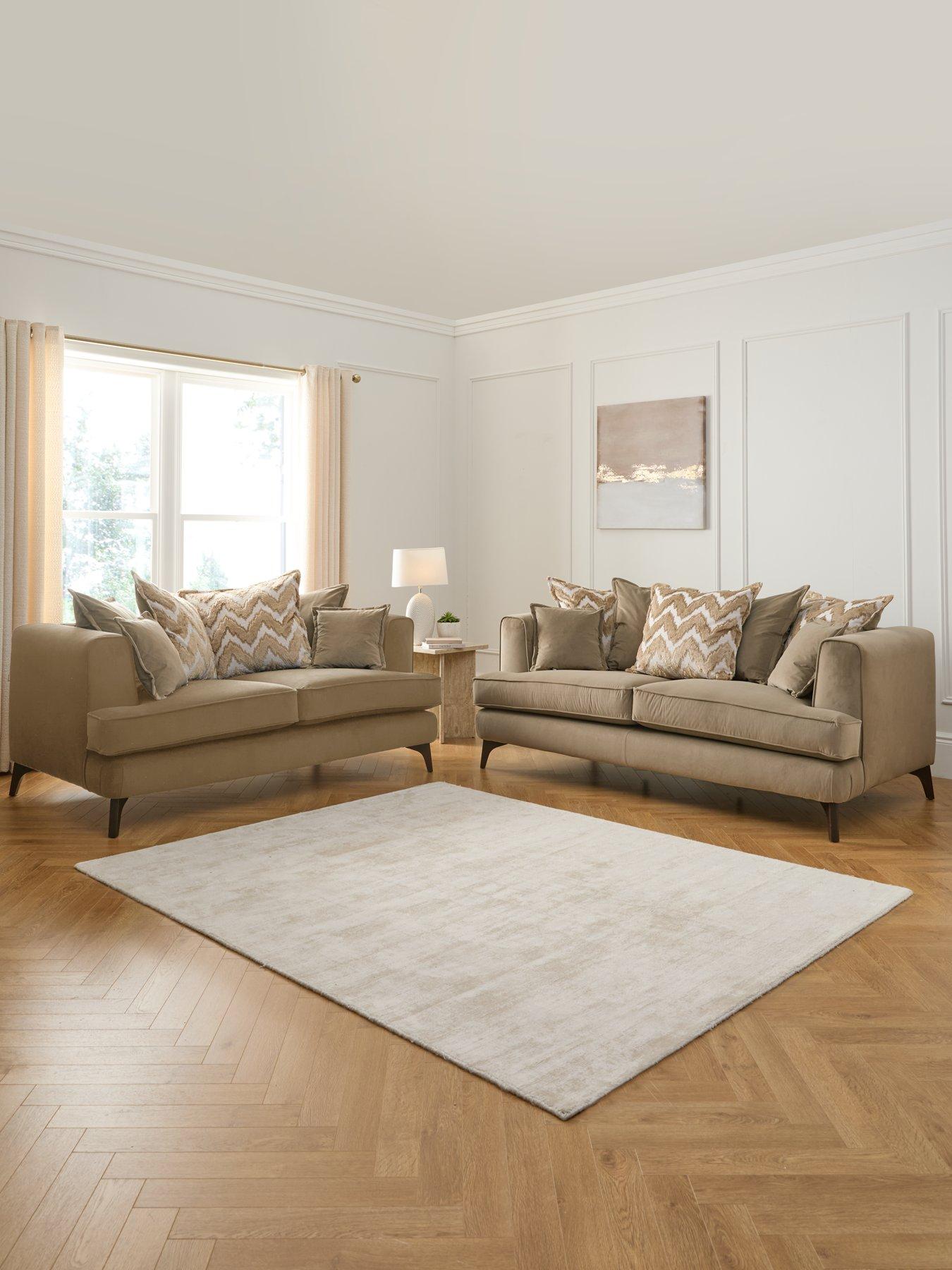 undefined Mayfair 3 + 2 Seater Scatter Back Fabric Sofas - Made to Order in the UK