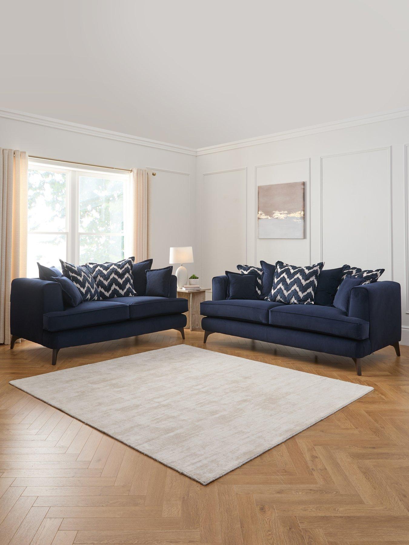 undefined Mayfair 3 + 2 Seater Scatter Back Fabric Sofas - Made to Order in the UK