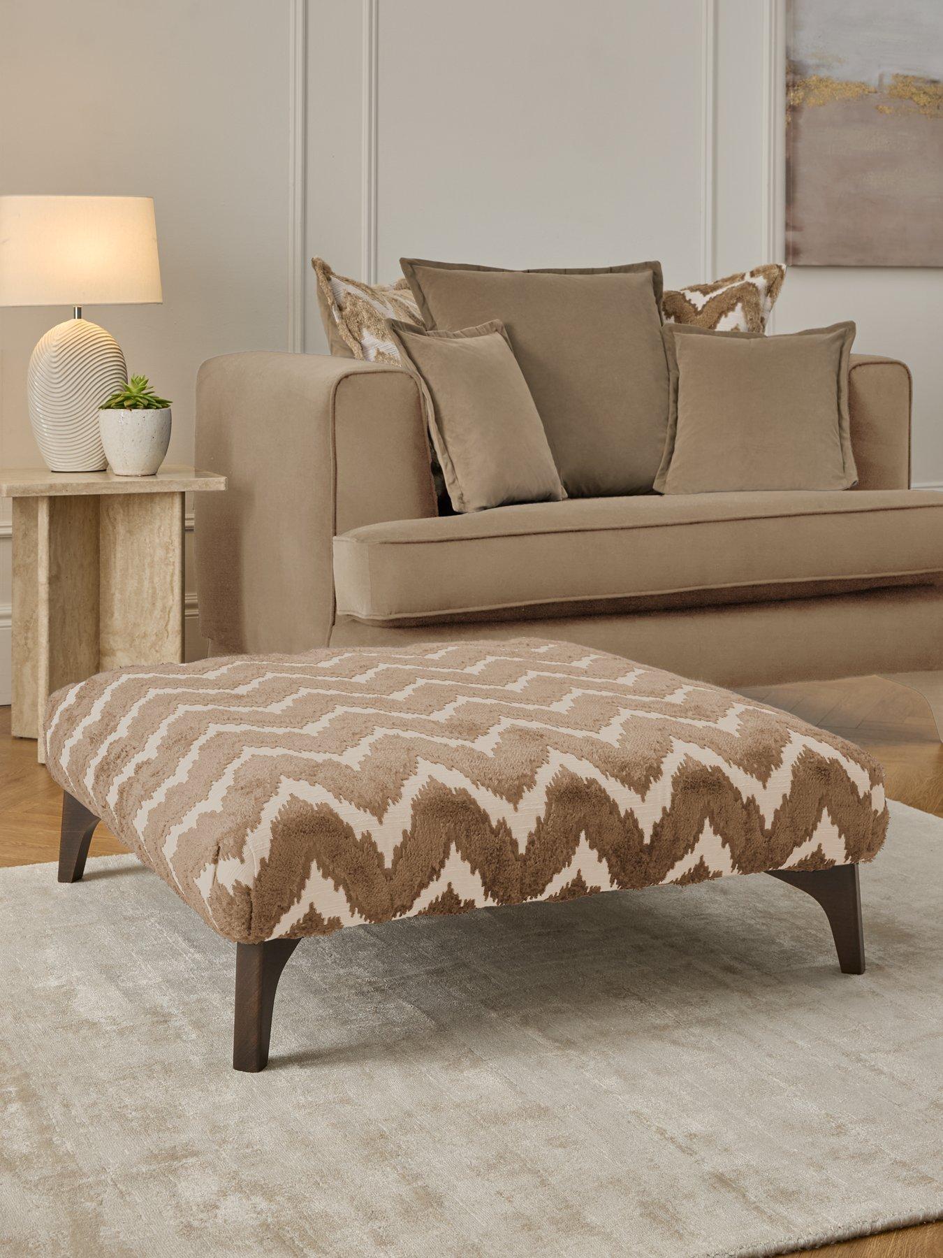The Very Collection Mayfair Patterned Fabric Footstool - Made to Order in the UK - FSC® Certified