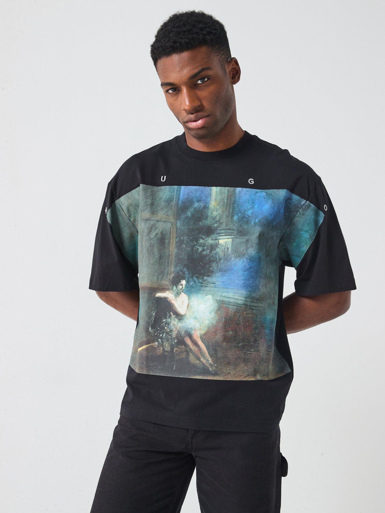 undefined Dabilo Oversized Fit Painting Print T-Shirt - Black