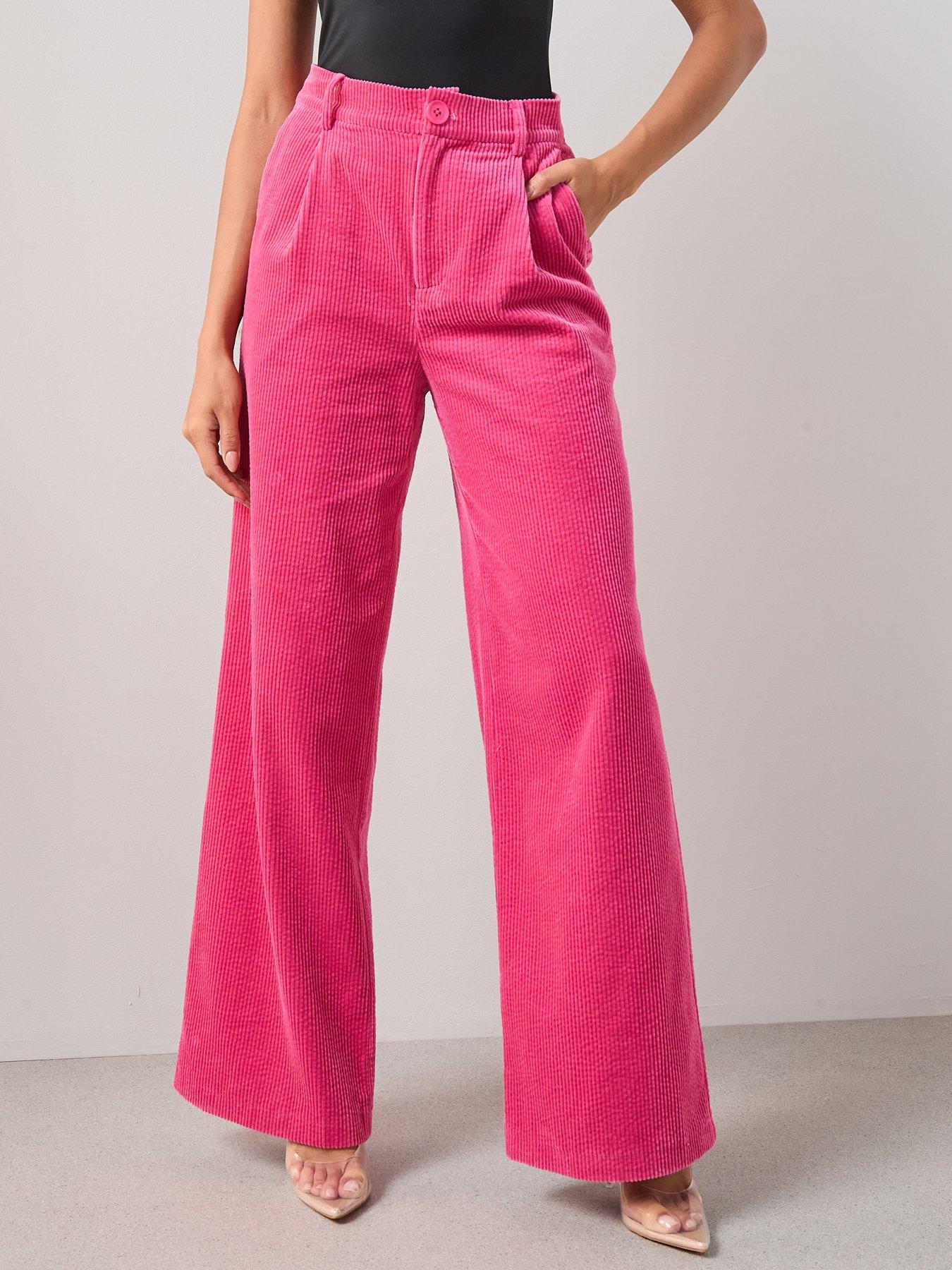 The Very Collection Cord Wide Leg Relaxed Trouser - Pink | Very