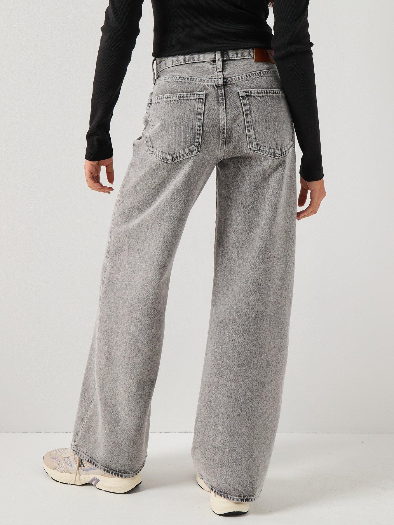 Image 2 of 5 of Calvin Klein Jeans Wide Leg Jeans - Grey