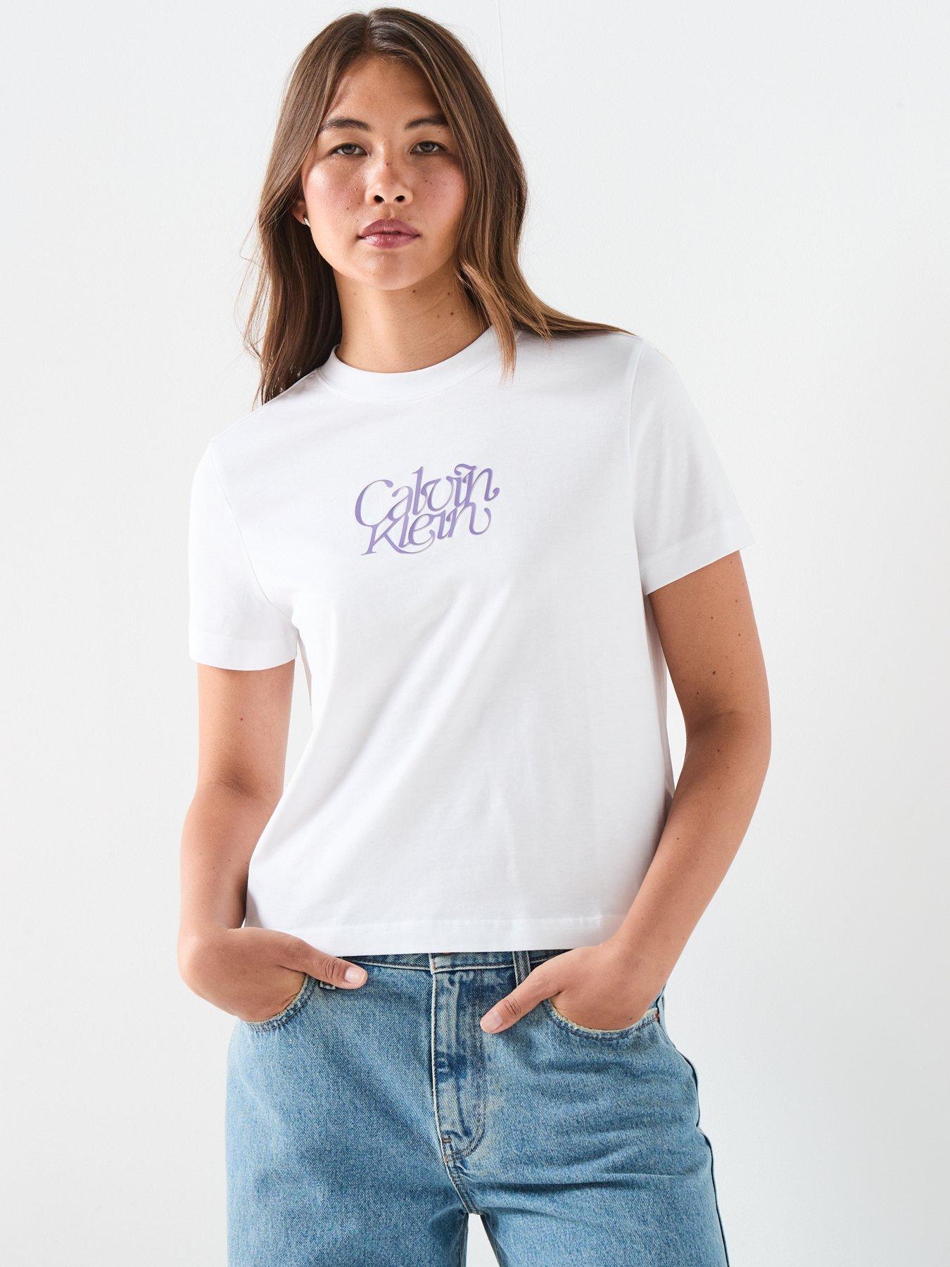 Image 5 of 5 of Calvin Klein Jeans Fitted Short Sleeve T- Shirt - White