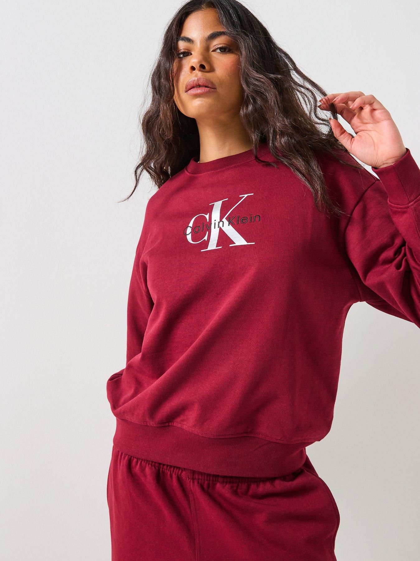 Image 1 of 6 of Calvin Klein Jeans Monologo Sweater - Red