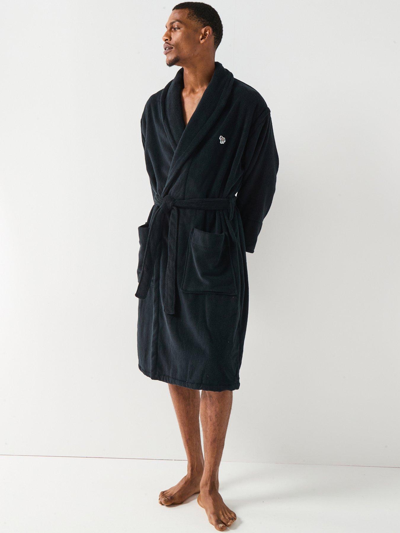 PS PAUL SMITH Zebra Dressing Gown Robe - Black