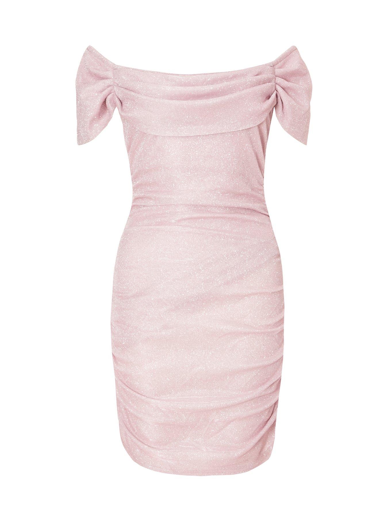 pink glitter ruched dress Blue Zone Planet main image 1