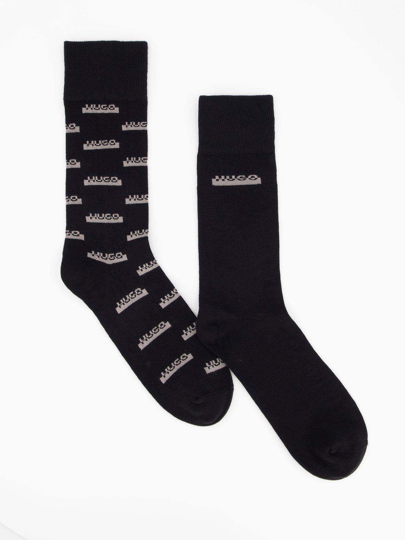 HUGO 2 Pack Split Logo Sock Gift Set - Grey