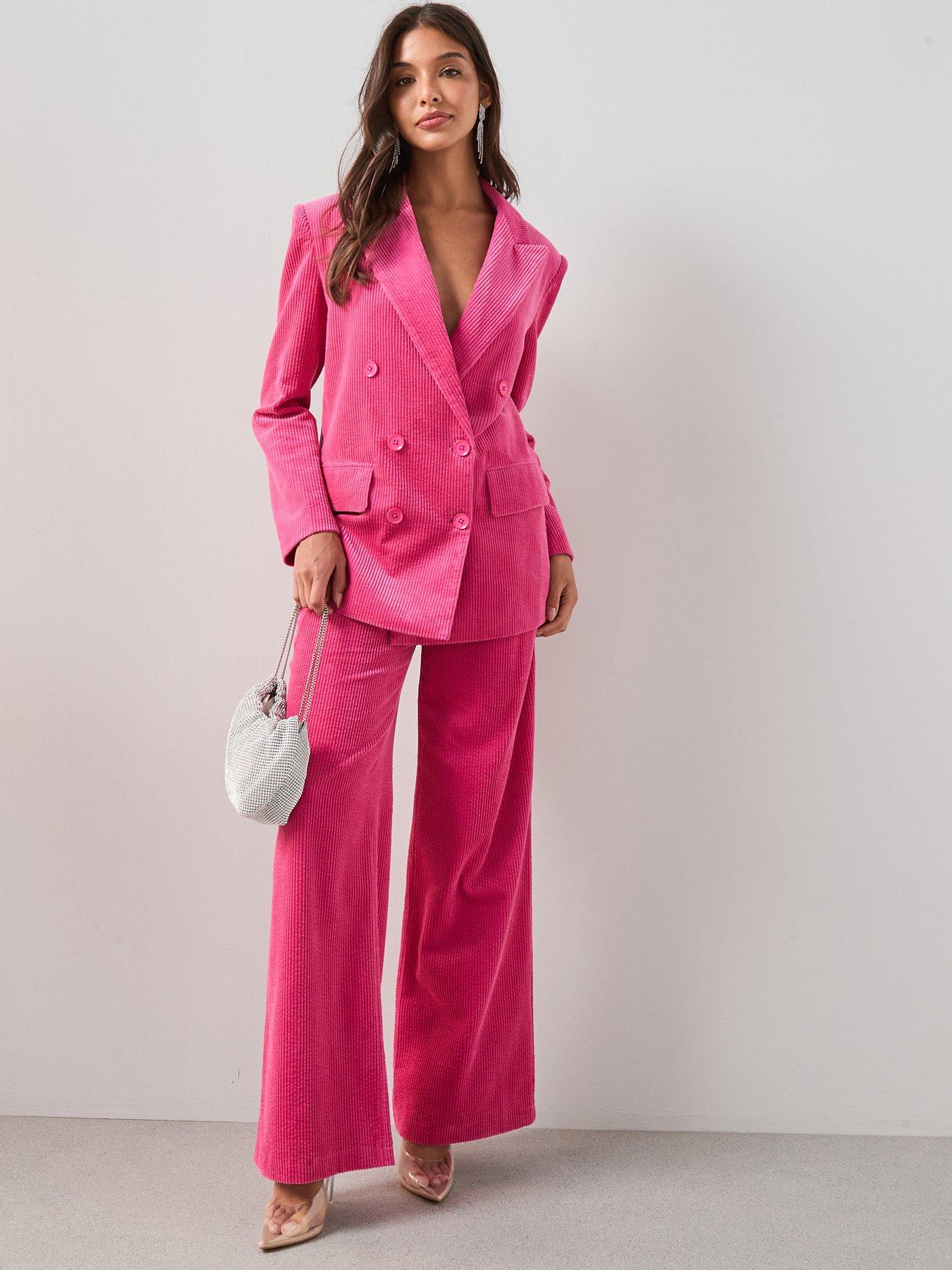 The Very Collection Cord Double Breasted Blazer - Pink
