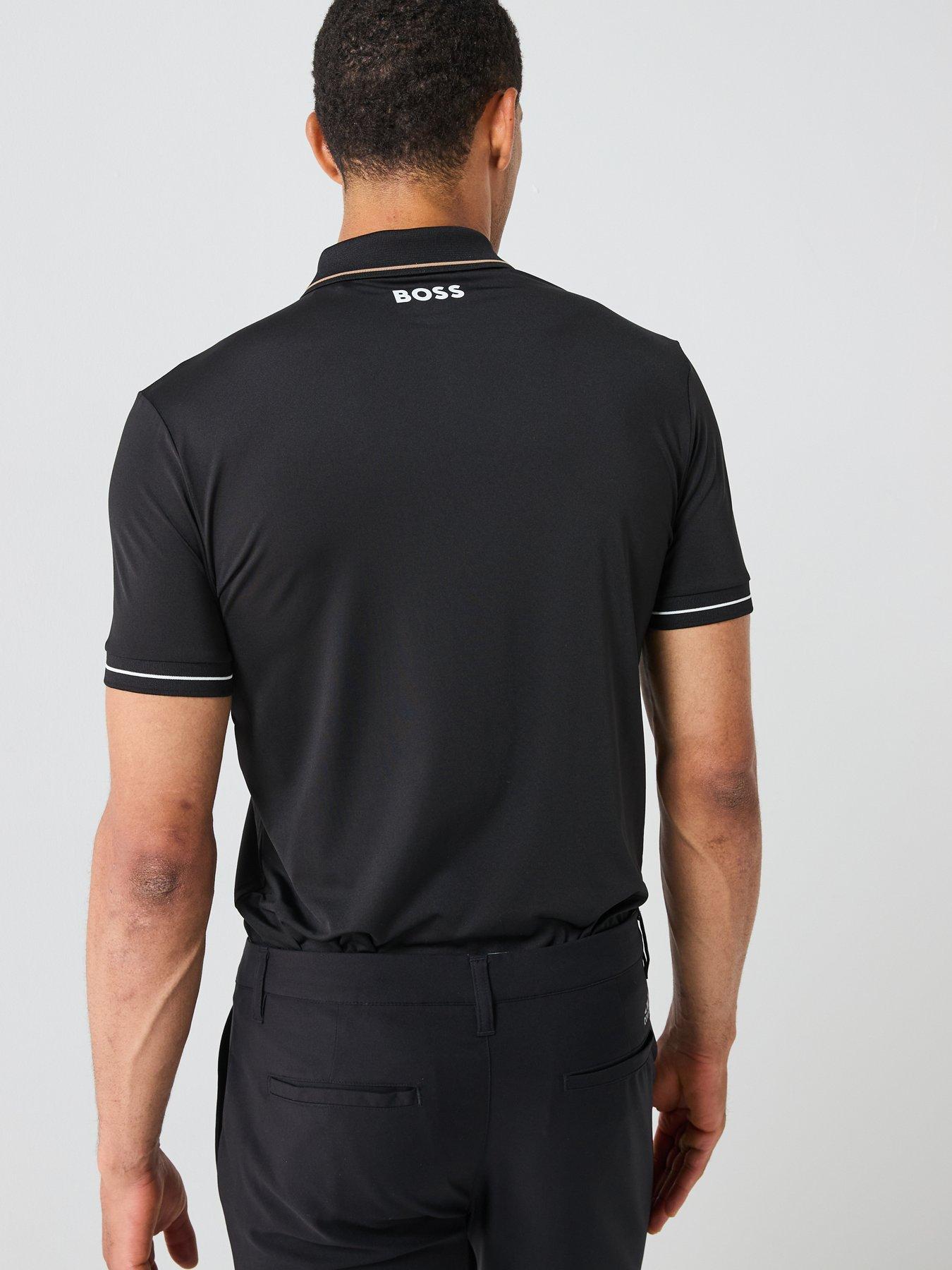 Image 2 of 6 of BOSS Mens Golf Paul Pro Polo Shirt - Black