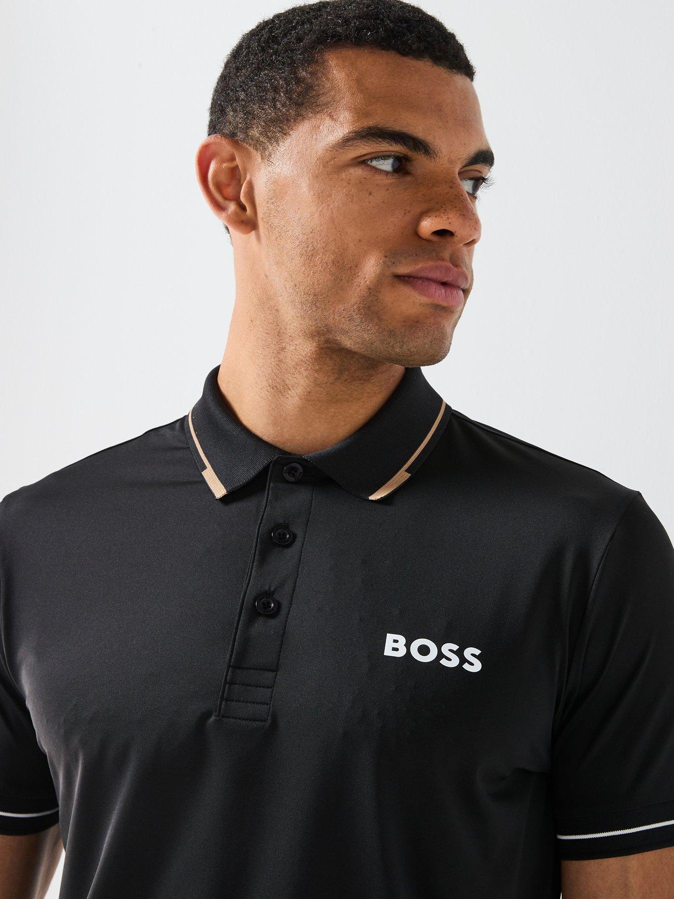 Image 5 of 6 of BOSS Mens Golf Paul Pro Polo Shirt - Black