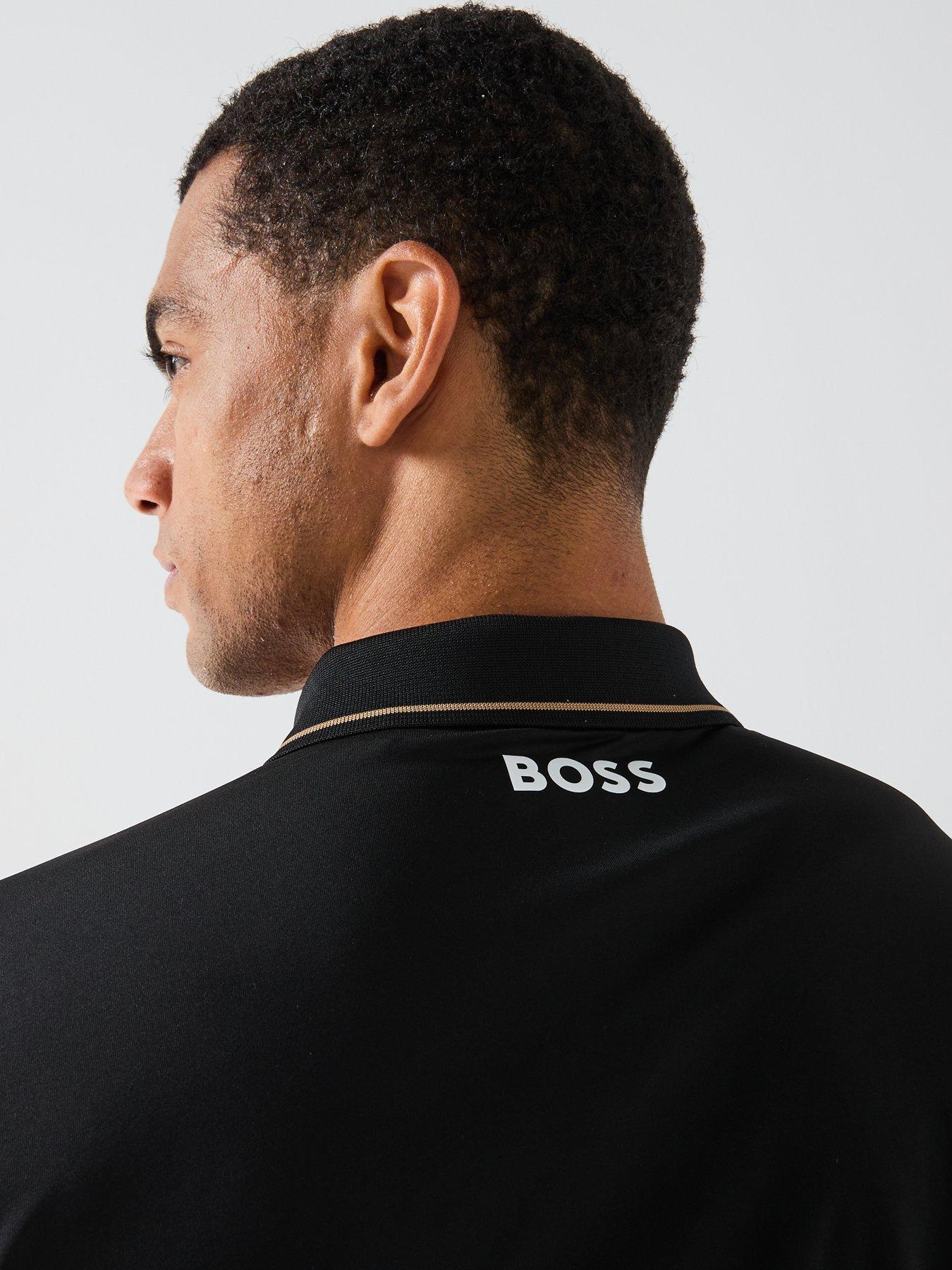 Image 6 of 6 of BOSS Mens Golf Paul Pro Polo Shirt - Black