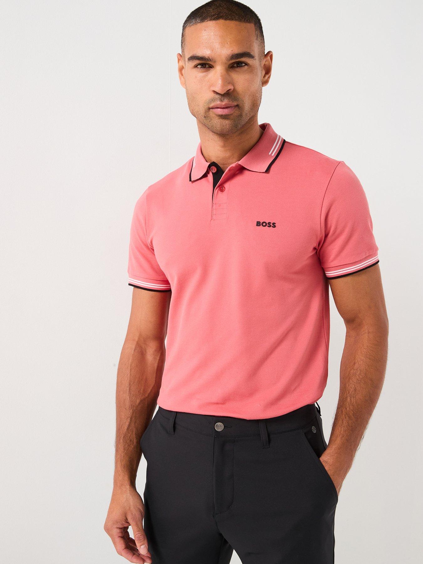 BOSS: Mens Golf Paul Polo Shirt - Pink