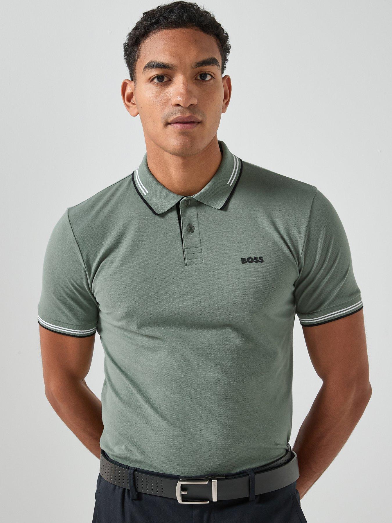 BOSS Mens Golf Paul Polo Shirt, Green, Size Xl, Men