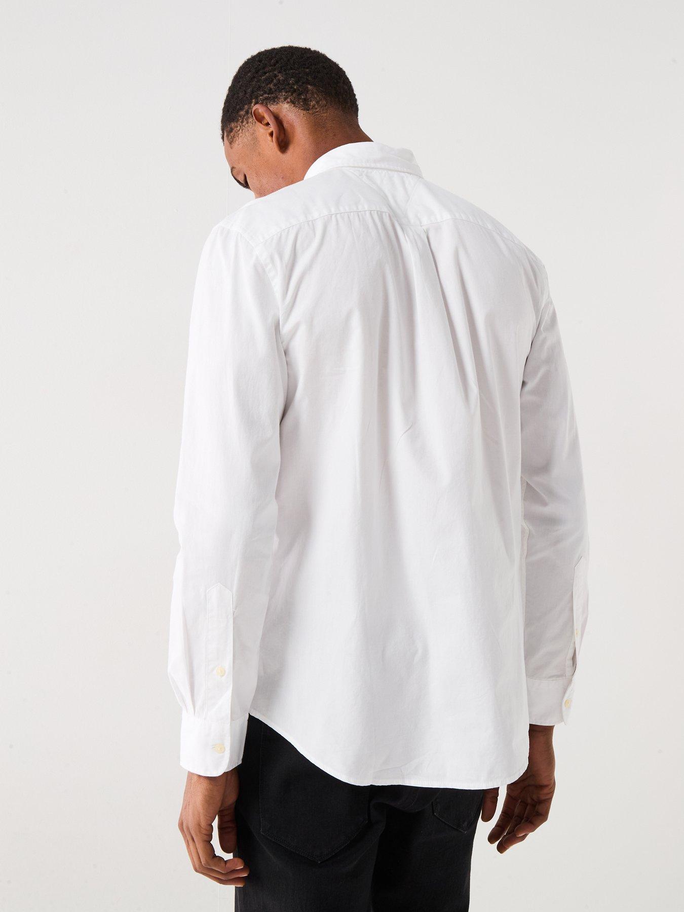 Image 2 of 6 of Tommy Hilfiger Flex Poplin Solid Regular Fit Long Sleeve Shirt - White