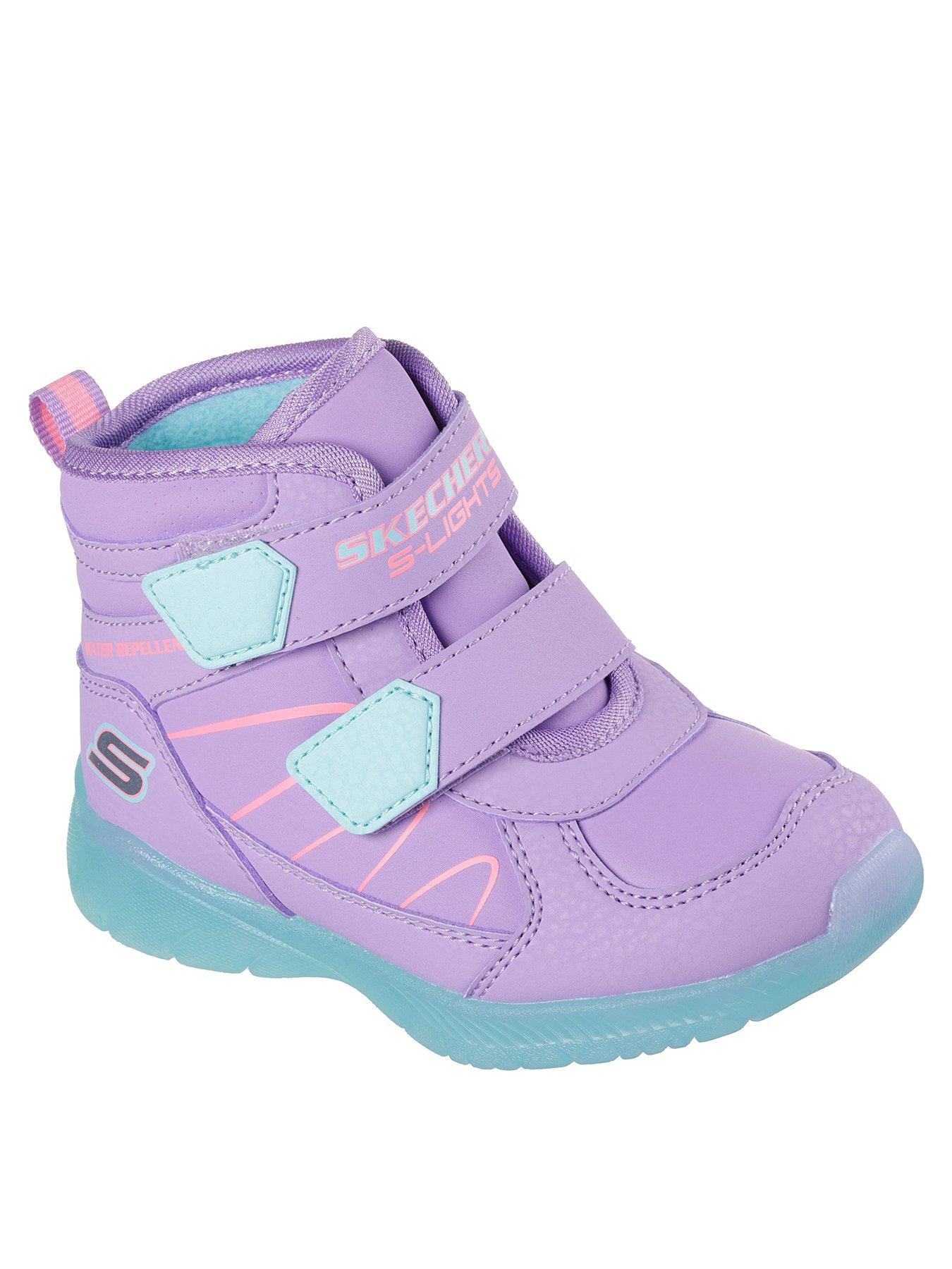 Image 2 of 5 of Skechers Lighted Water Repellent Double Strap with Chenille Lining - Purple