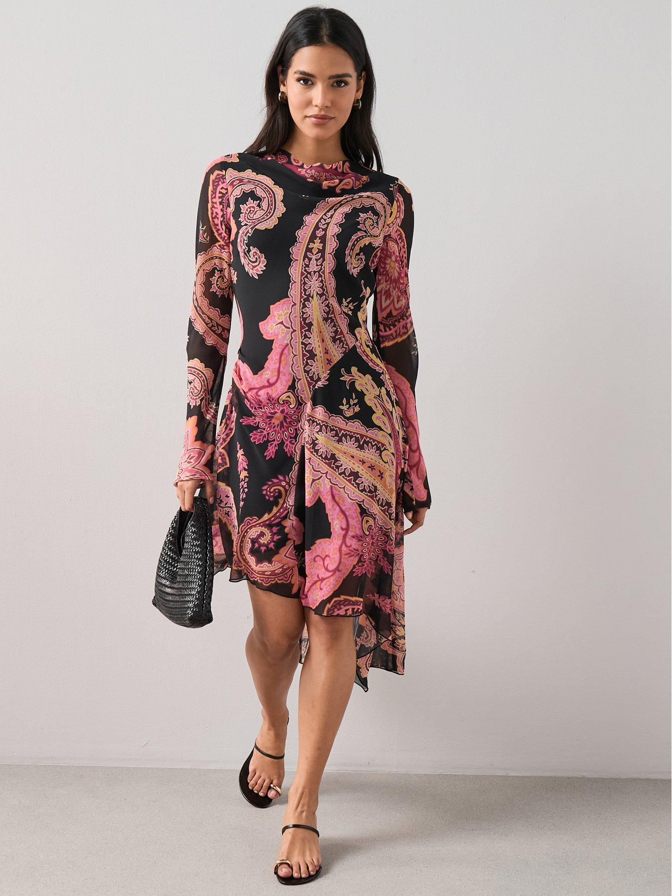 The Very Collection Paisley Printed Asymmetric Hem Midi Dress