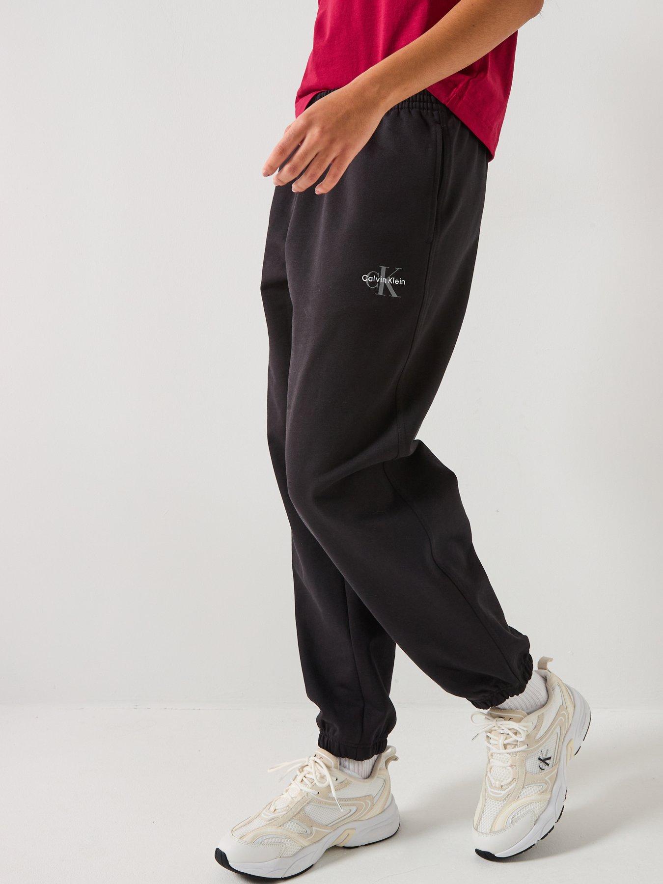 Calvin Klein Jeans Monologo Cuffed Joggers - Black
