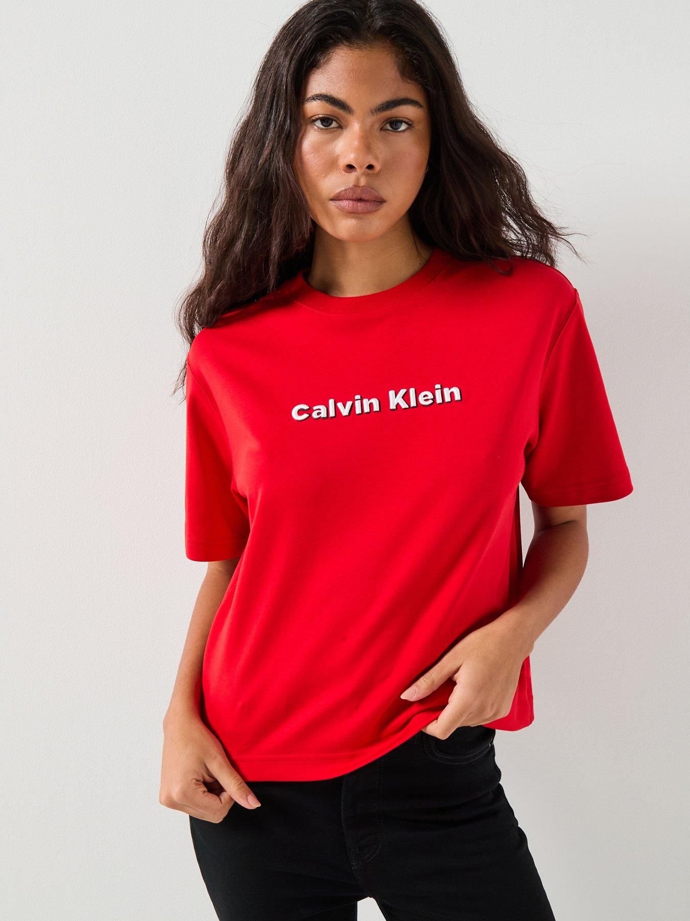 Calvin Klein Jeans Embroidered Logo T-Shirt - Red