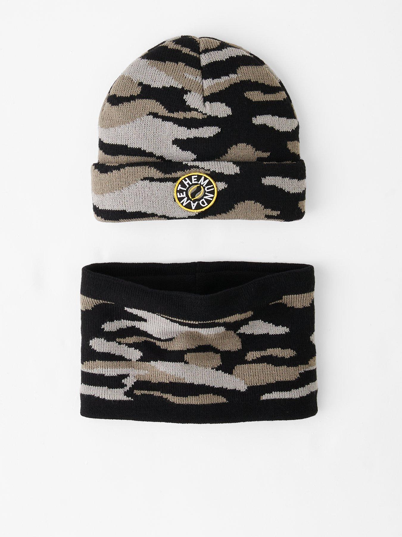 The Very Collection Kids Camo Hat And Snood Set 2 Piece - Grey