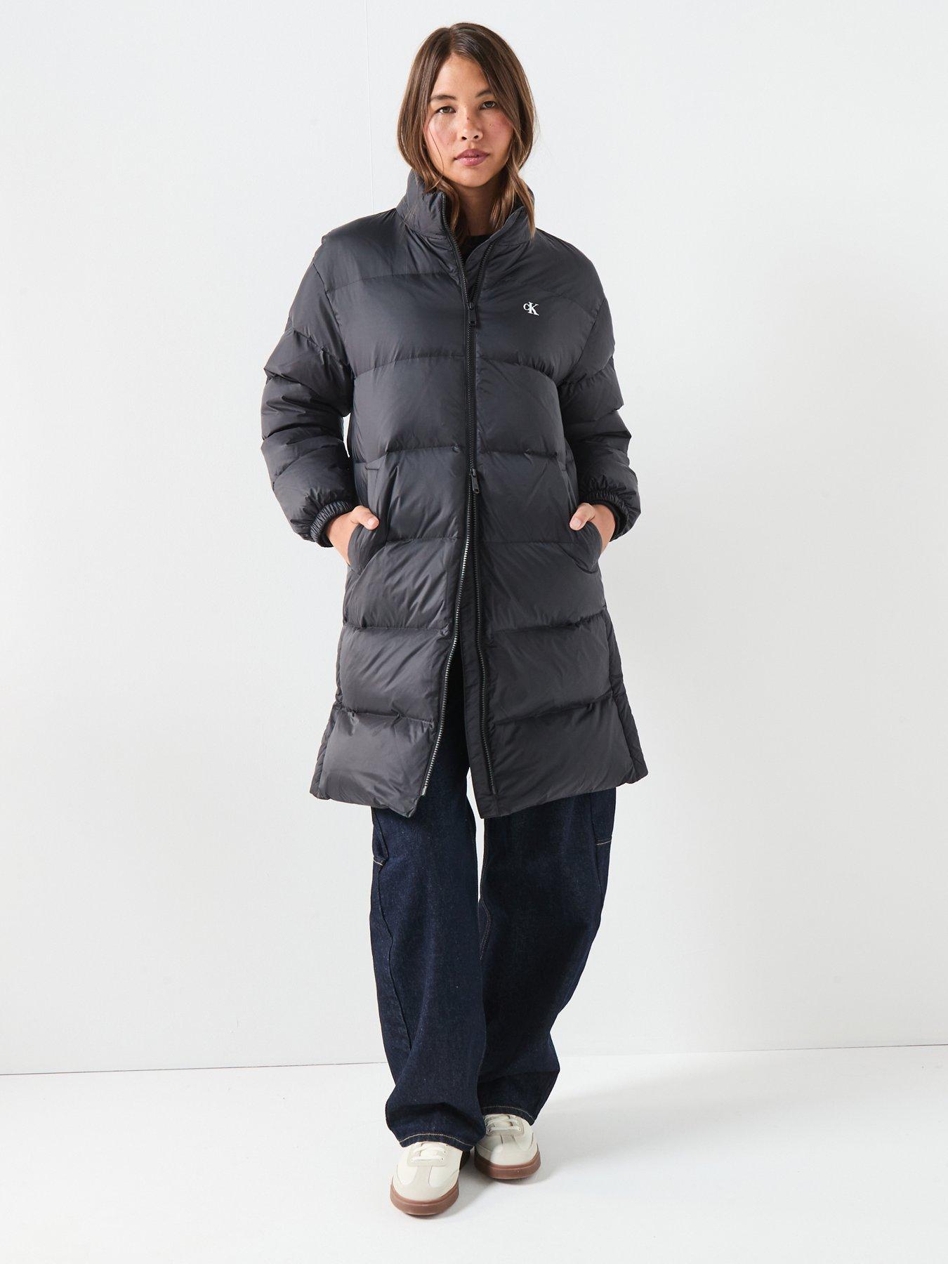Calvin Klein Jeans Long Midweight Puffer Coat - Black