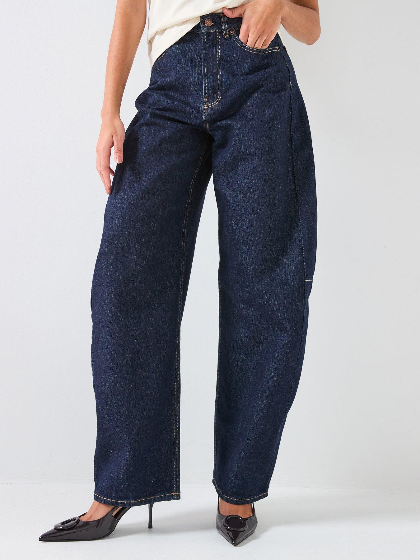 Calvin Klein Jeans Extreme Barrel Jean, Blue, Size 34, Inside Leg 32, Women
