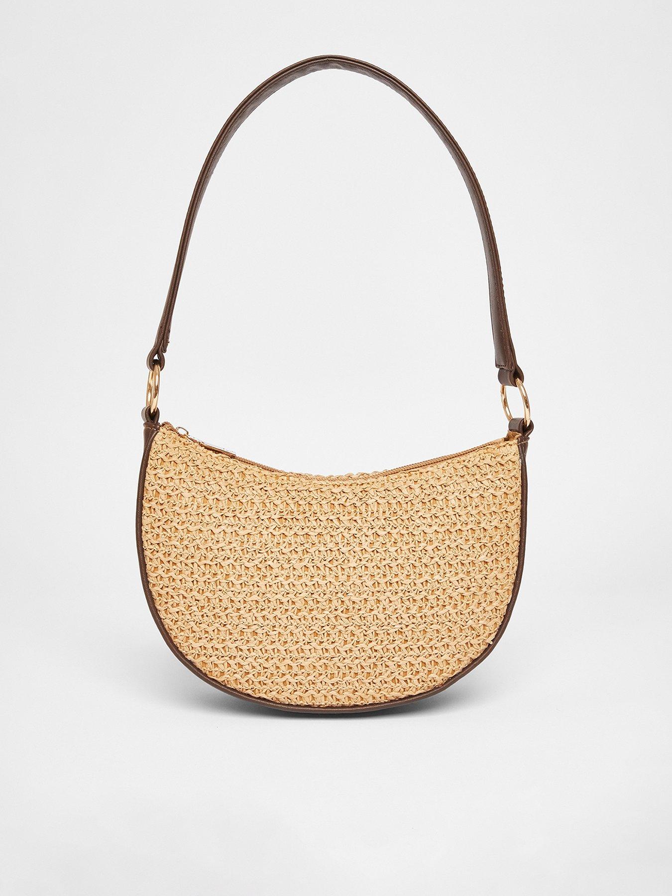 undefined Brown Woven Shoulder Bag